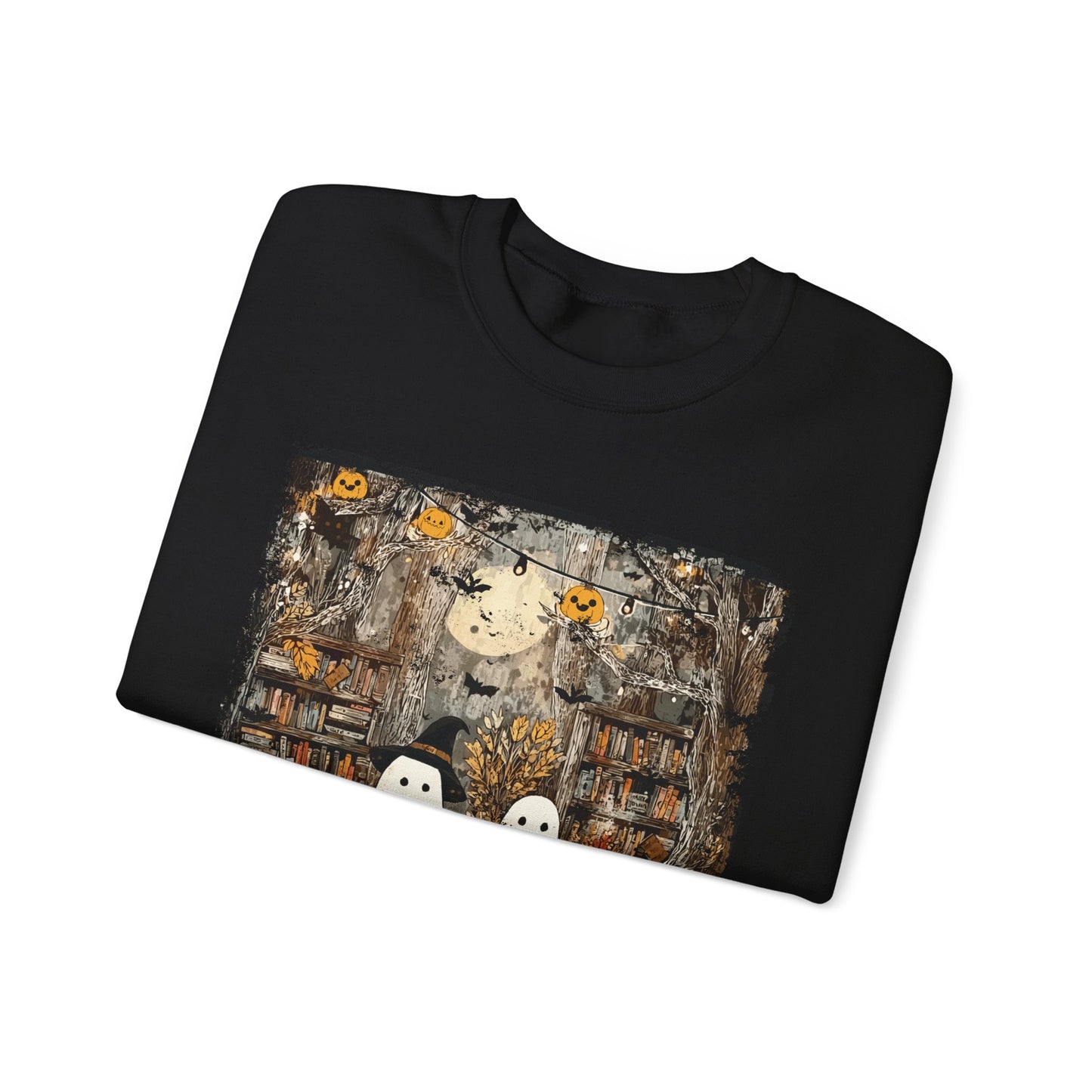 Ghost Library Comfort Colors Sweatshirt | Cozy Halloween Book Lover Crewneck