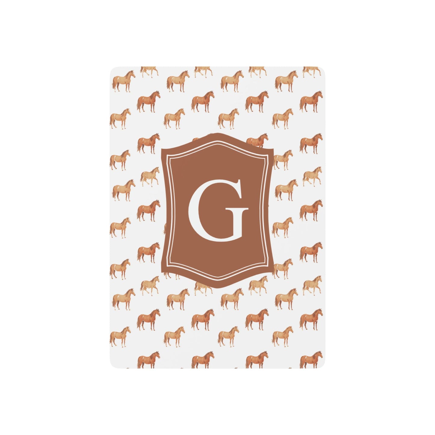 Personalized Horse Pattern Monogram Playing Cards