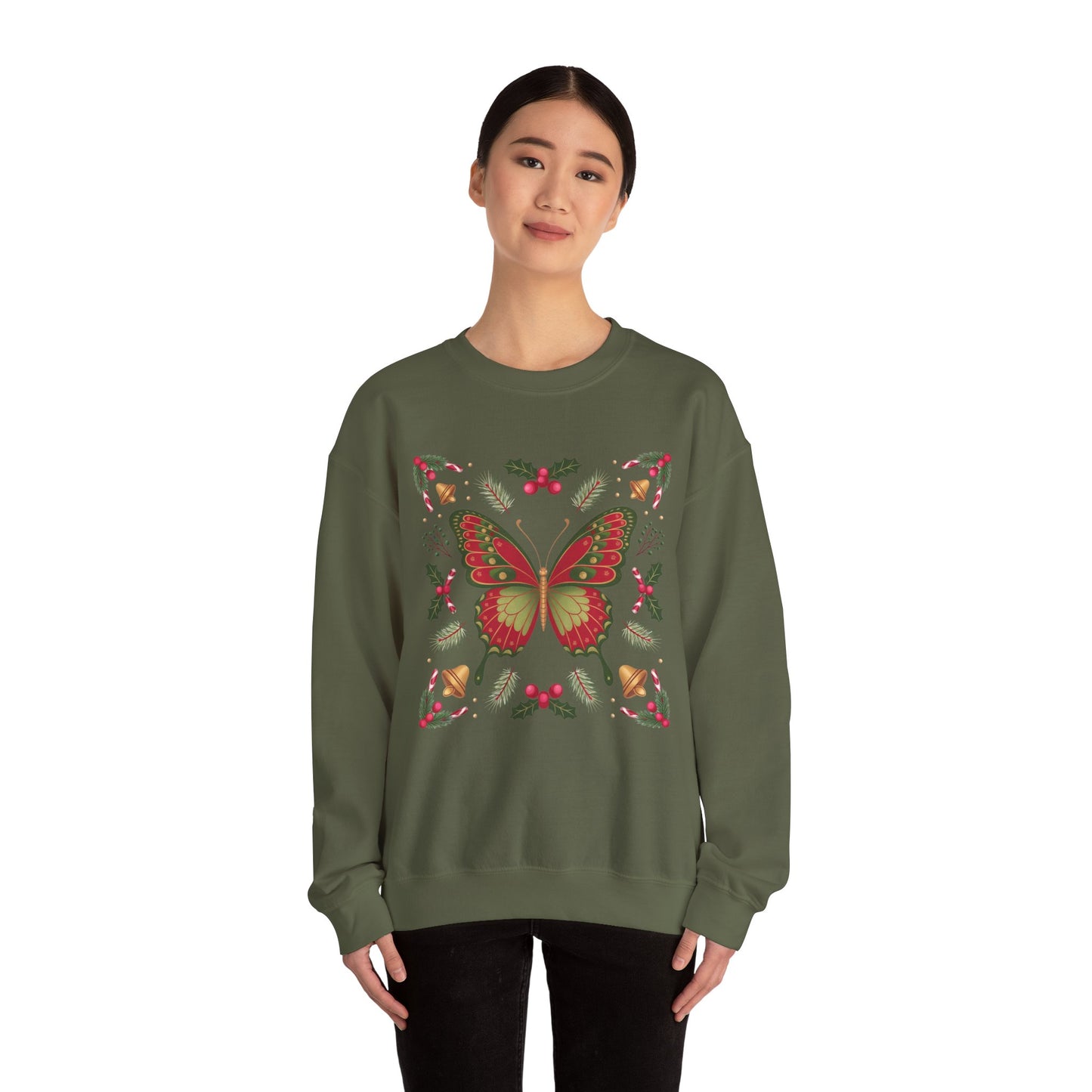 Holiday Butterfly Sweatshirt | Supported to Soar Collection | Cozy Christmas Pullover