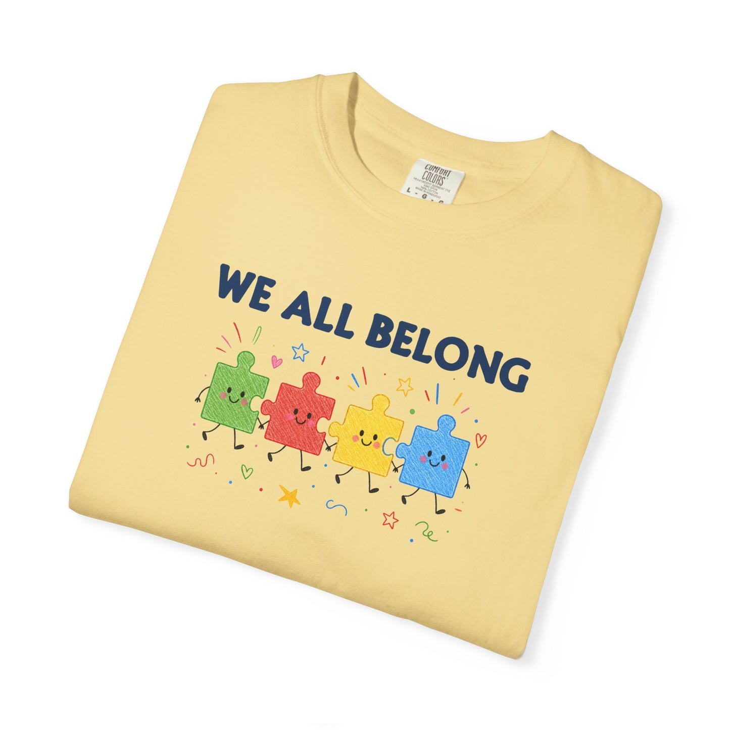 We All Belong Puzzle Piece Teacher Shirt | Neurodiversity & Inclusion T-Shirt
