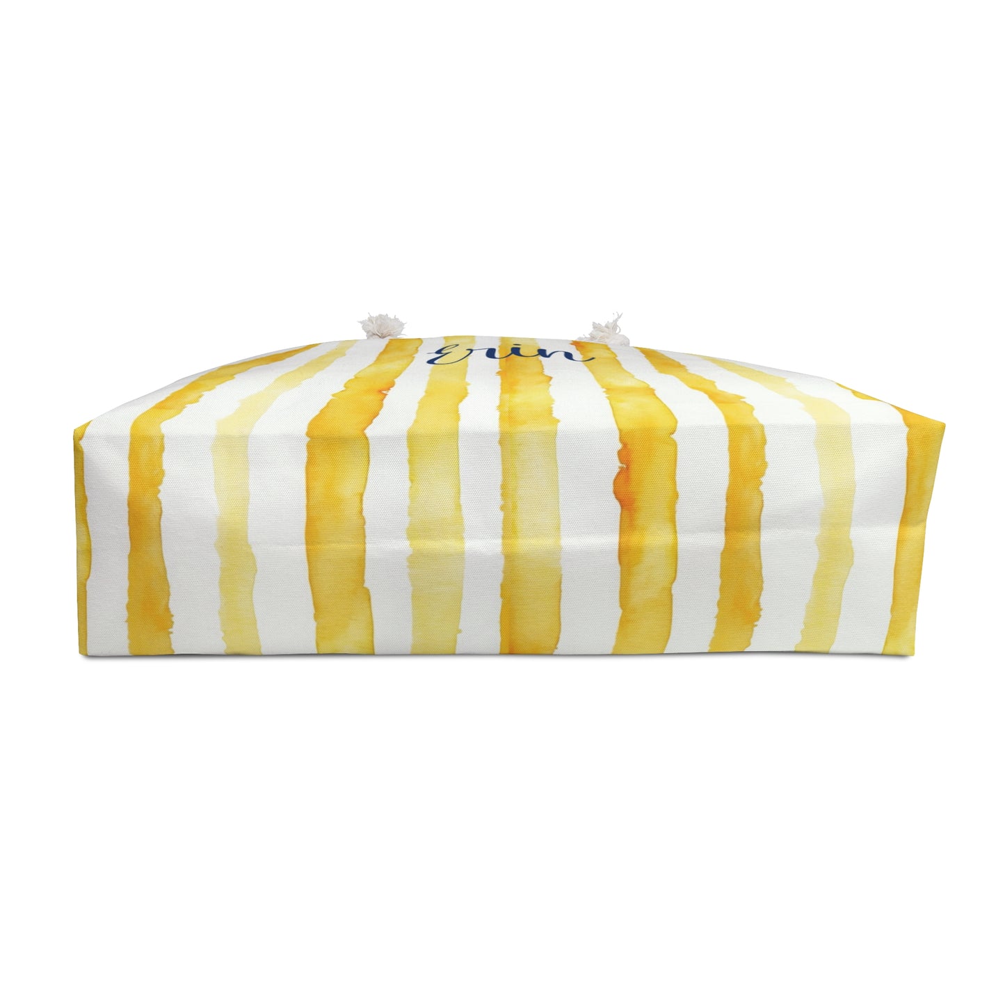 Personalized Golden Stripe Rope Handle Tote Bag