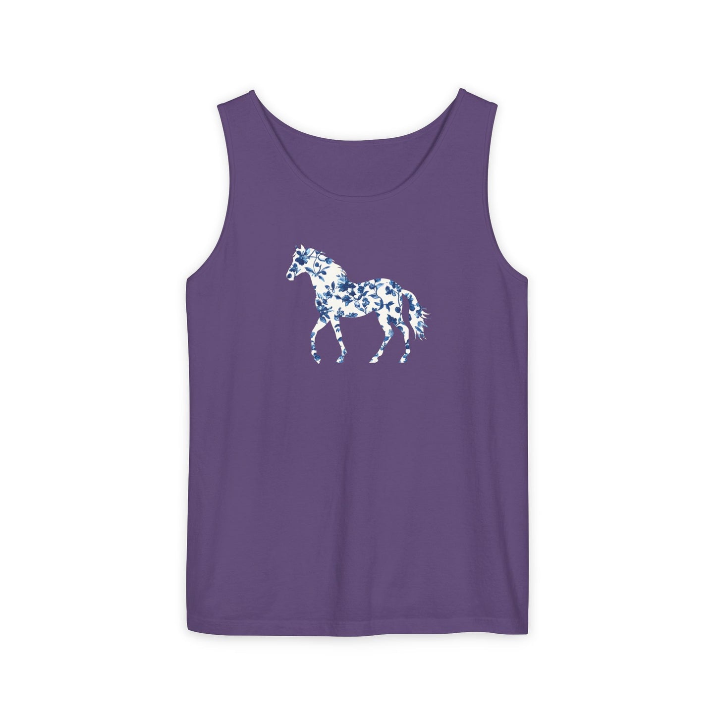 Floral Horse Tank - Blue Vines