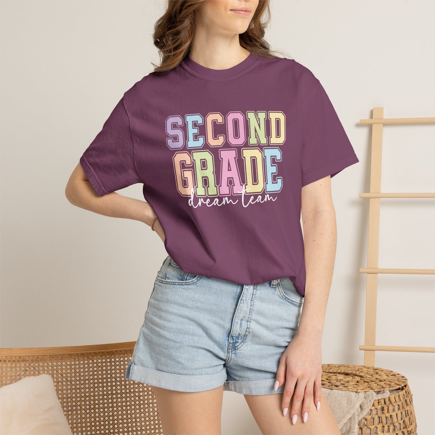 Second Grade Dream Team Comfort Colors® Teacher Shirt | Grade Level Teacher T-Shirt