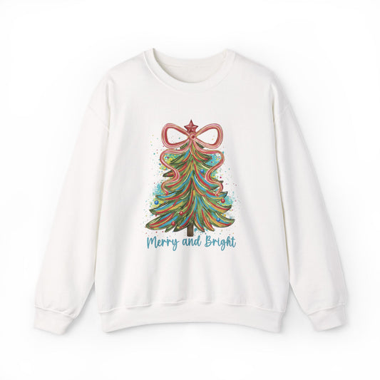 Merry and Bright Christmas Sweatshirt | Festive Holiday Crewneck