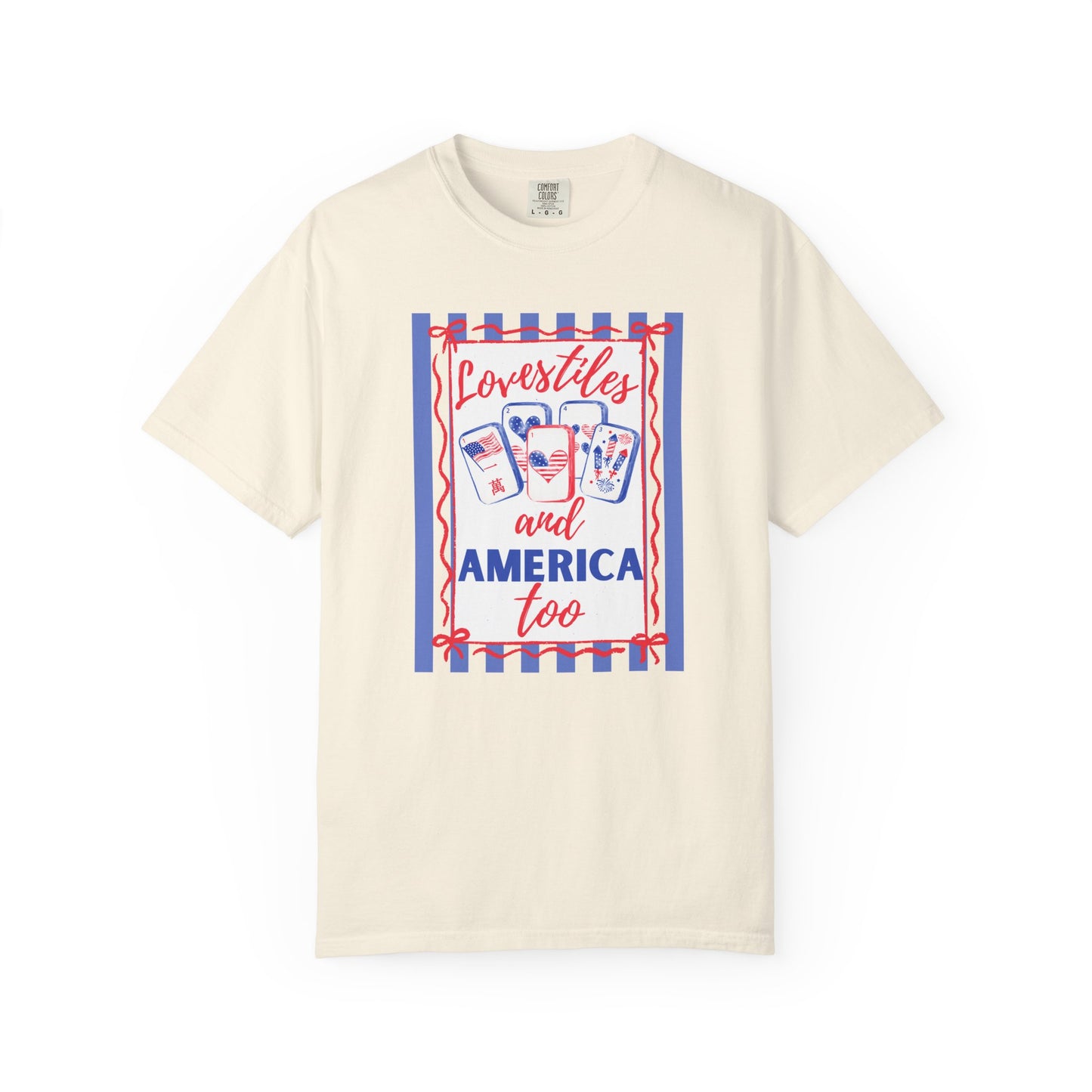 Loves Tiles and America Too Comfort Colors T-Shirt