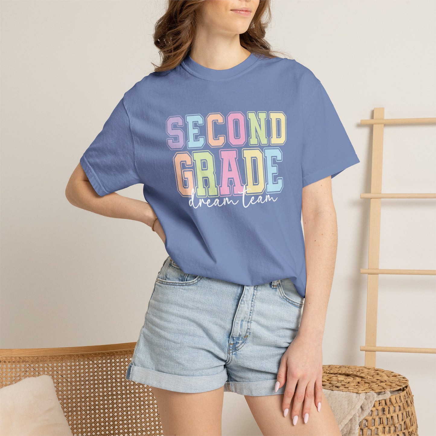 Second Grade Dream Team Comfort Colors® Teacher Shirt | Grade Level Teacher T-Shirt