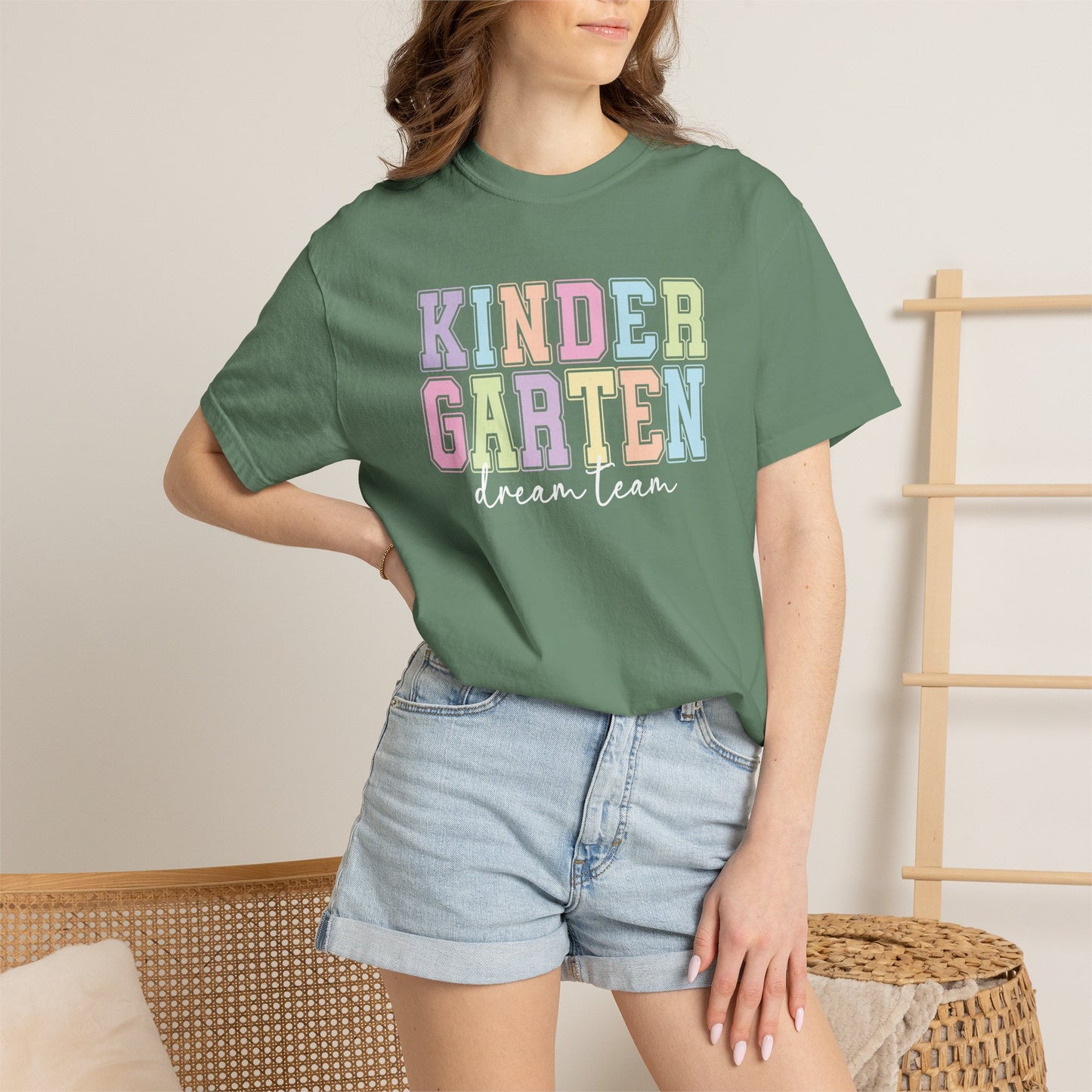 Kindergarten Dream Team Comfort Colors® Teacher Shirt | Grade Level Teacher T-Shirt