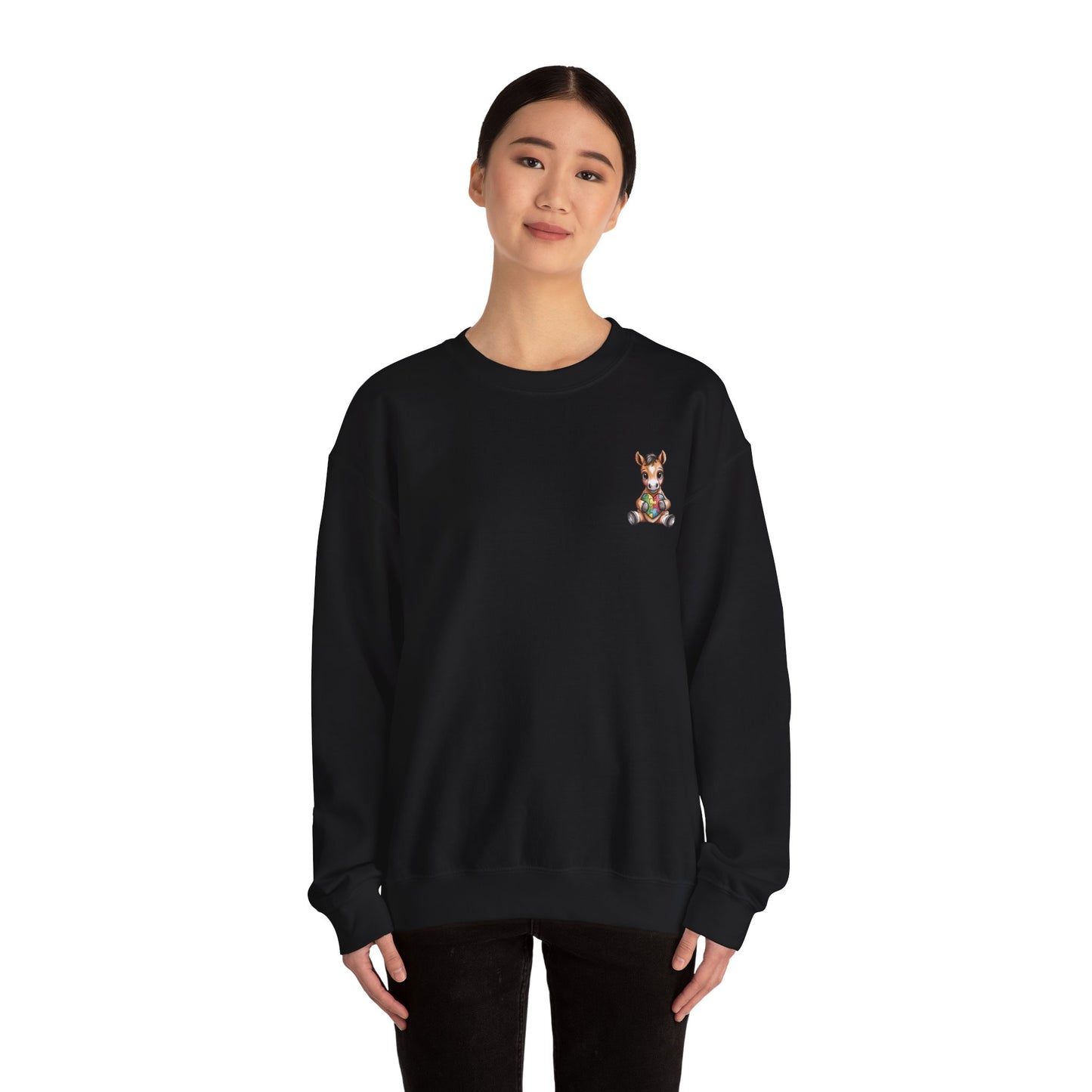 Horse & Heart Autism Awareness Sweatshirt | Neurodiversity Support Crewneck