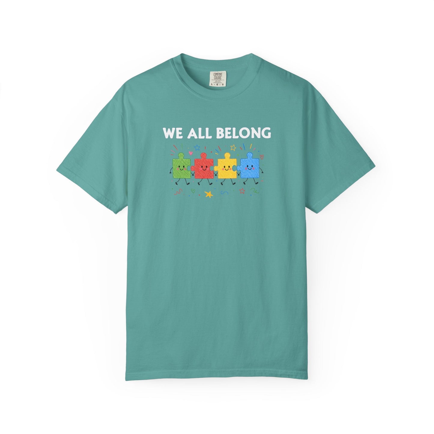 We All Belong Puzzle Piece Teacher Shirt | Neurodiversity & Inclusion T-Shirt