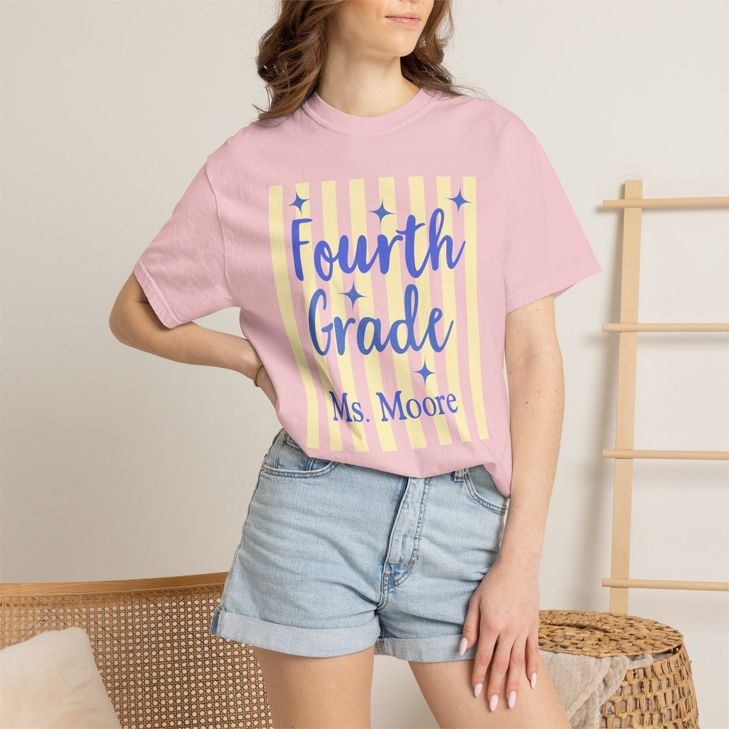 Personalized Fourth Grade Teacher Shirt | Custom Matching Fourth Grade Teacher Comfort Colors T-Shirt