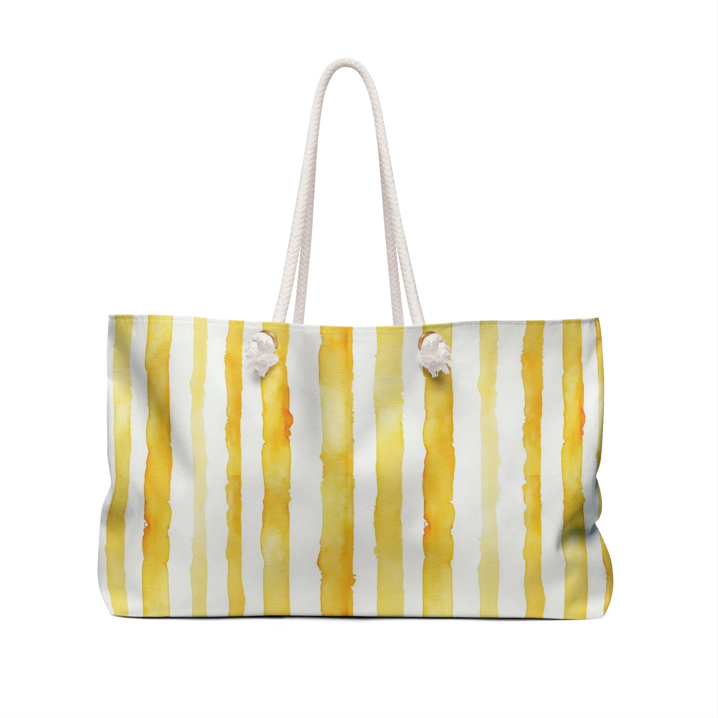 Personalized Golden Stripe Rope Handle Tote Bag