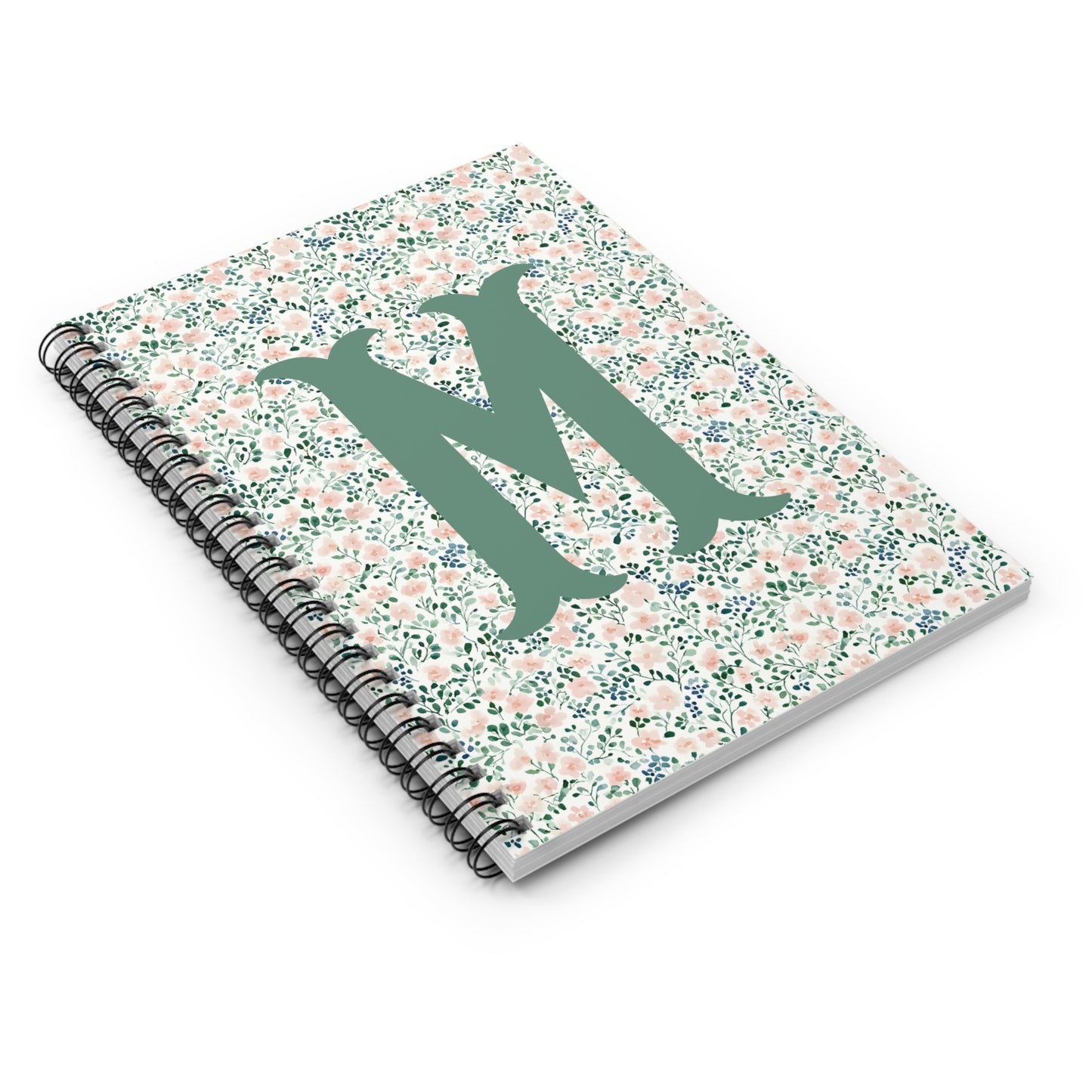 Personalized Floral Initial Spiral Notebook