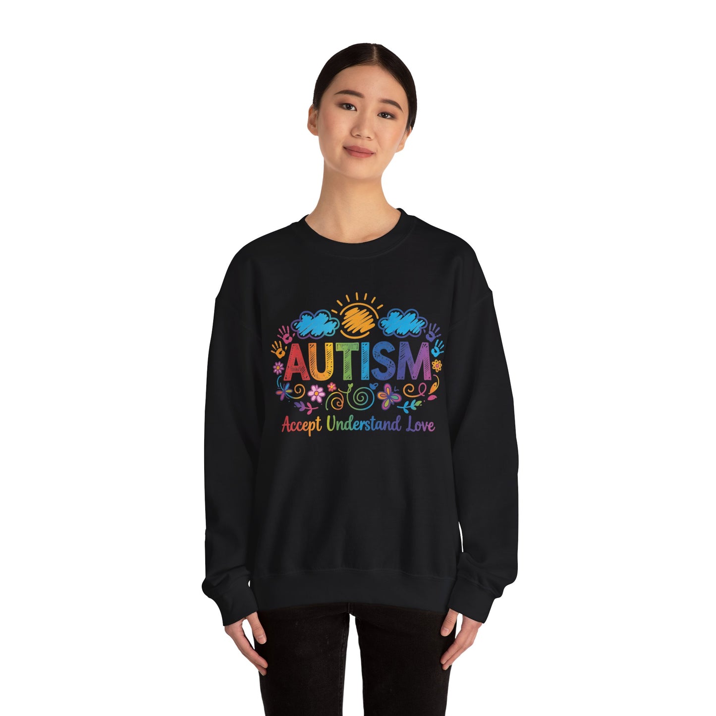 Autism Accept Understand Love Sweatshirt | Autism Awareness & Acceptance Crewneck