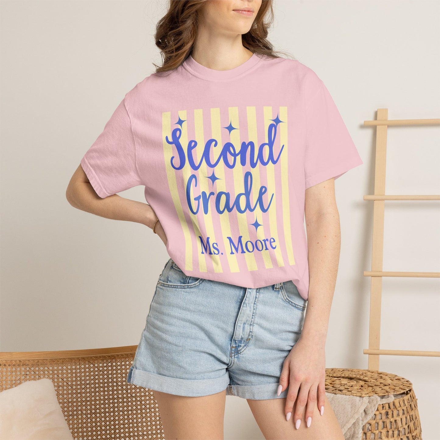 Personalized Second Grade Teacher Shirt | Custom Matching Second Grade Teacher Comfort Colors T-Shirt