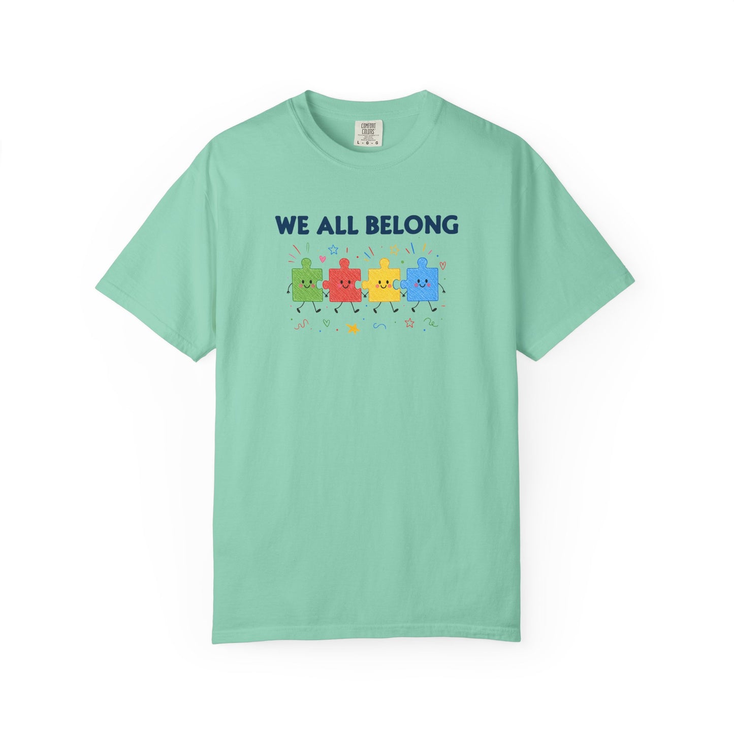 We All Belong Puzzle Piece Teacher Shirt | Neurodiversity & Inclusion T-Shirt