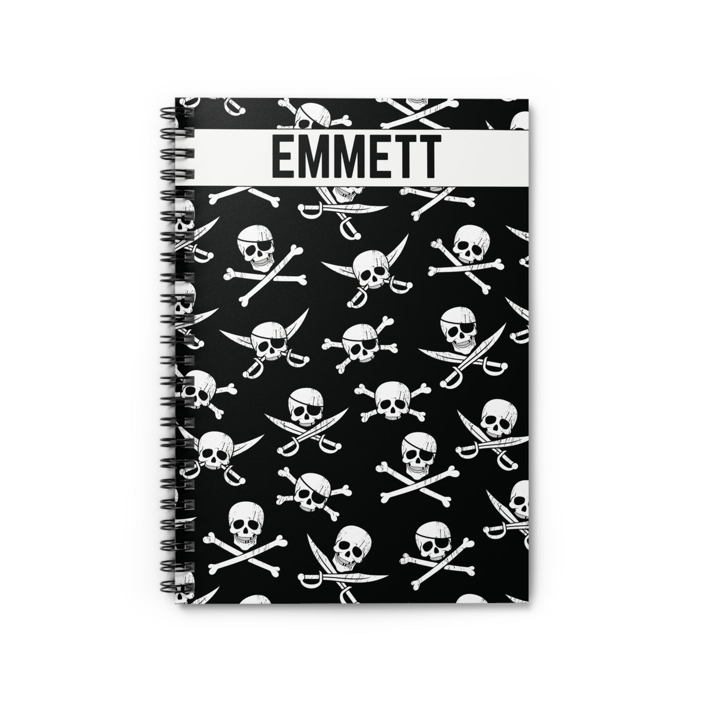 Personalized Skull & Crossbones Spiral Notebook