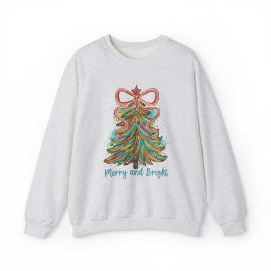 Merry and Bright Christmas Sweatshirt | Festive Holiday Crewneck
