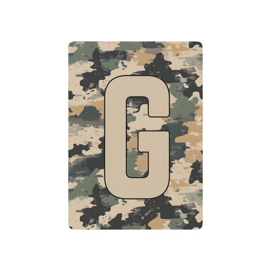 Personalized Camo Initial Playing Cards