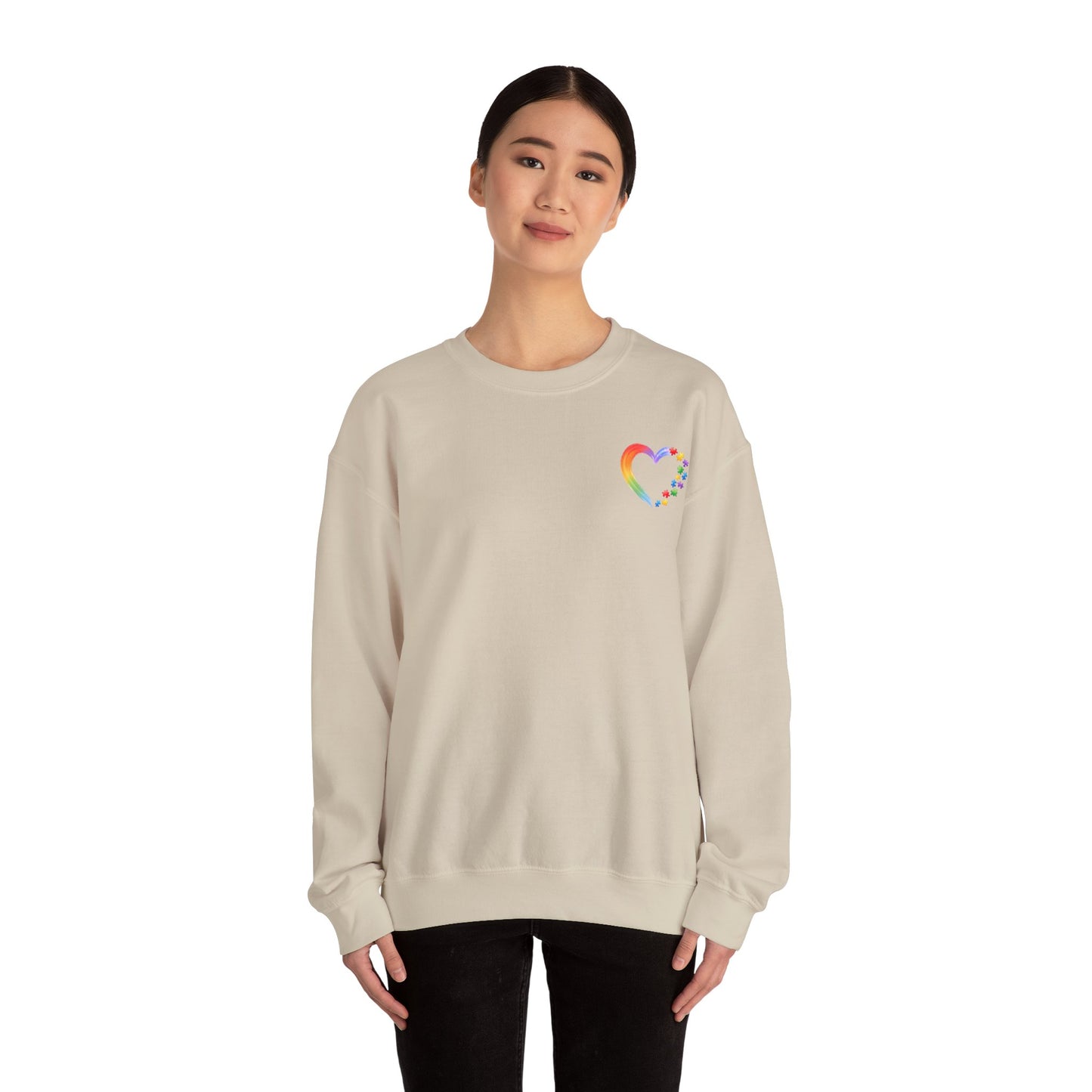 Autism Awareness Heart Sweatshirt | Neurodiversity Support Crewneck