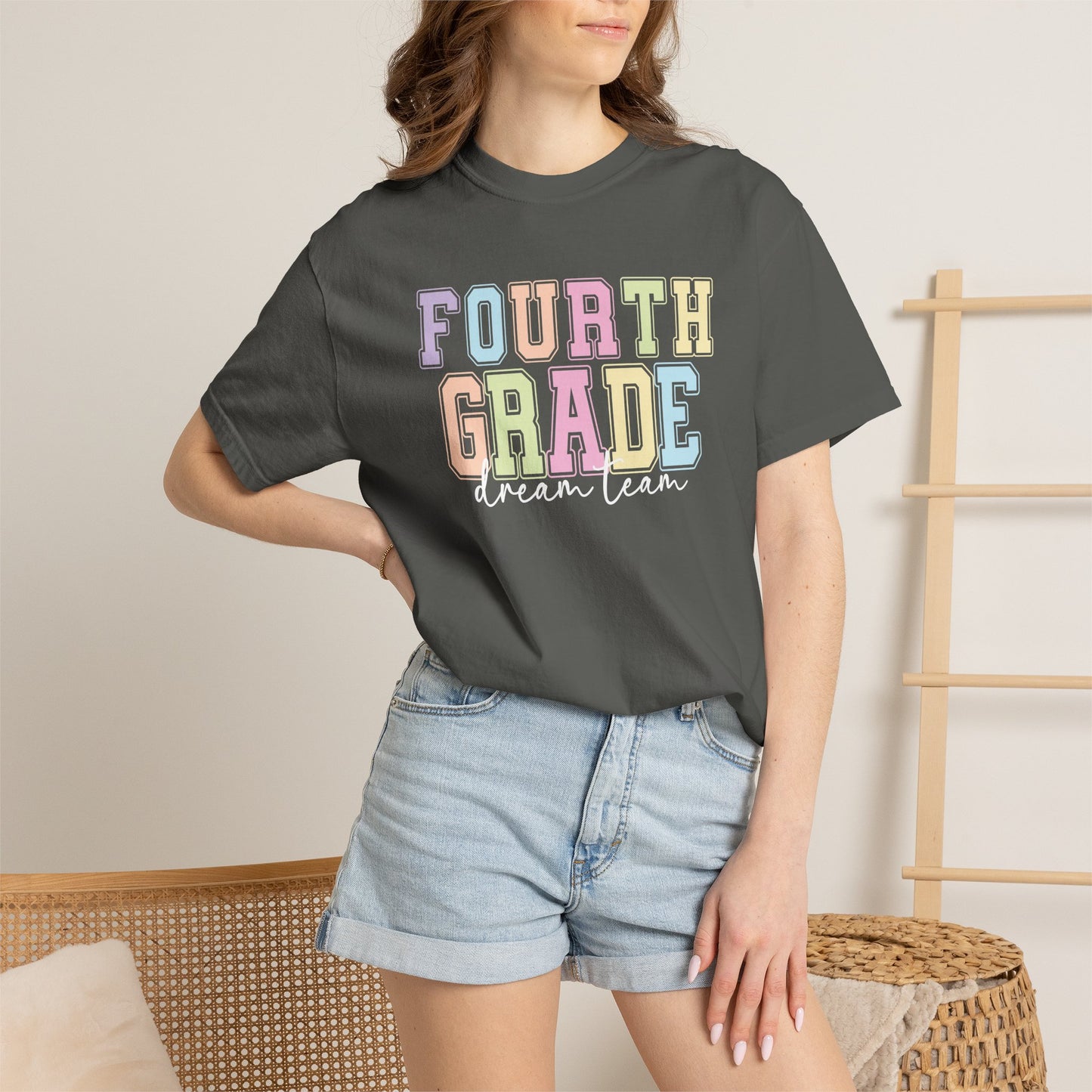 Fourth Grade Dream Team Comfort Colors® Teacher Shirt | Grade Level Teacher T-Shirt