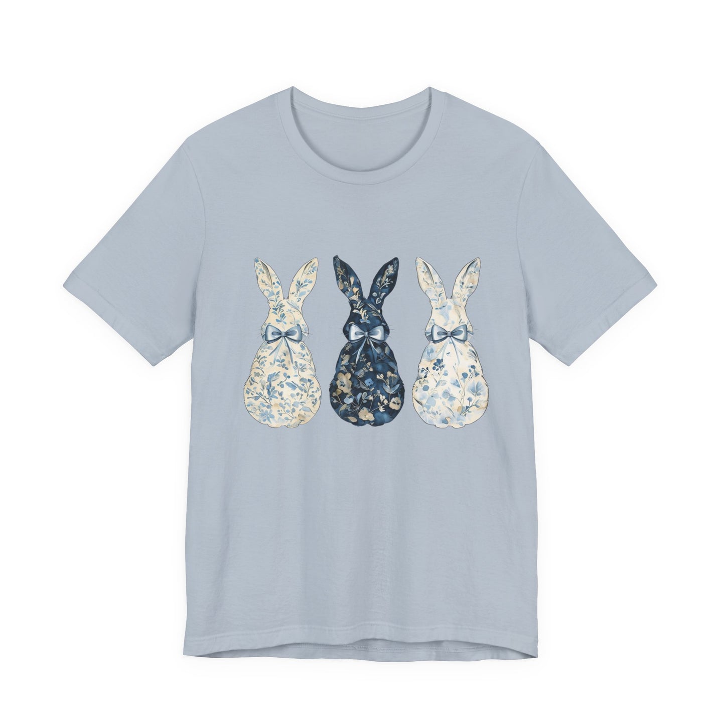 Blue Chinoiserie Bunny Shirt | Vintage Bunny Trio Tee