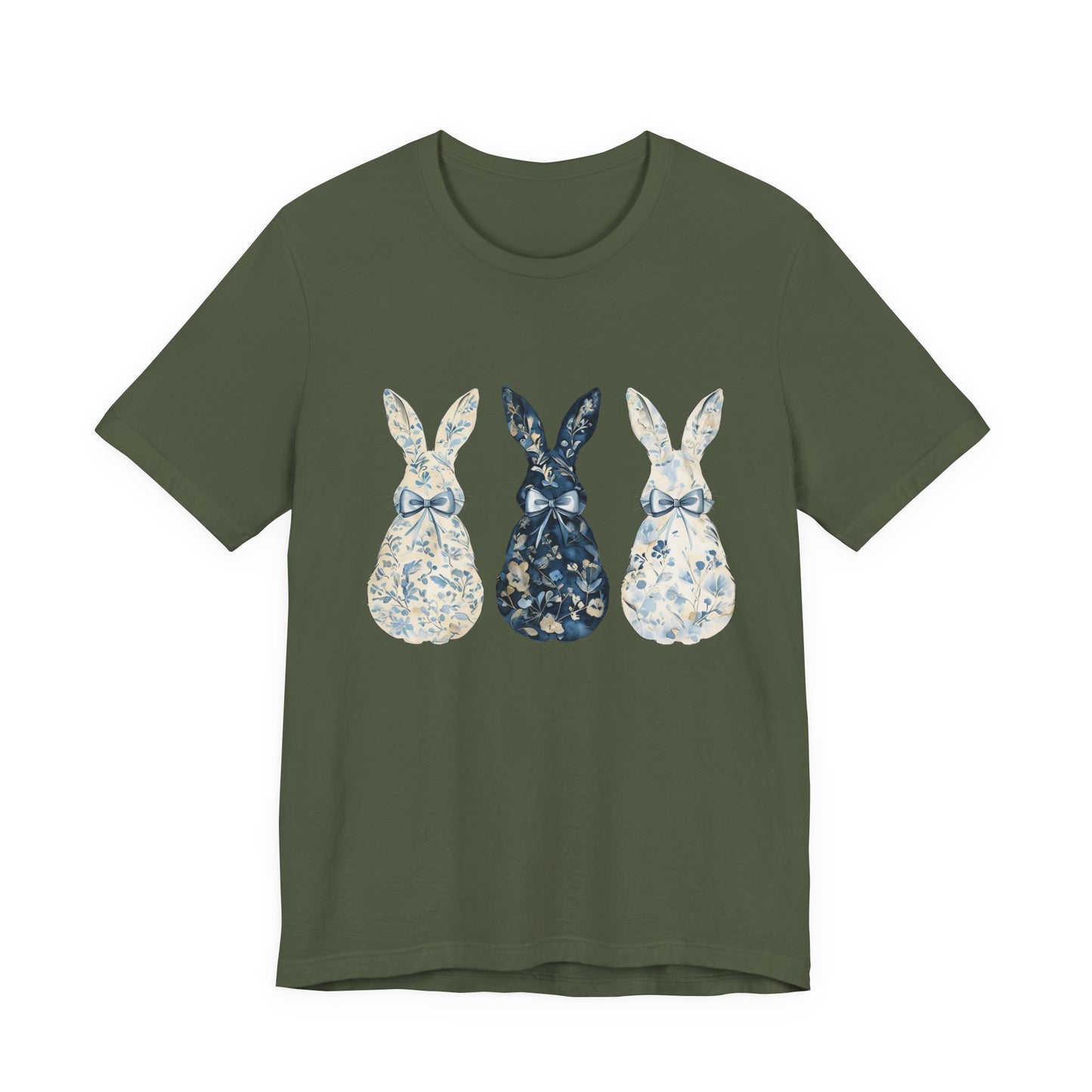 Blue Chinoiserie Bunny Shirt | Vintage Bunny Trio Tee