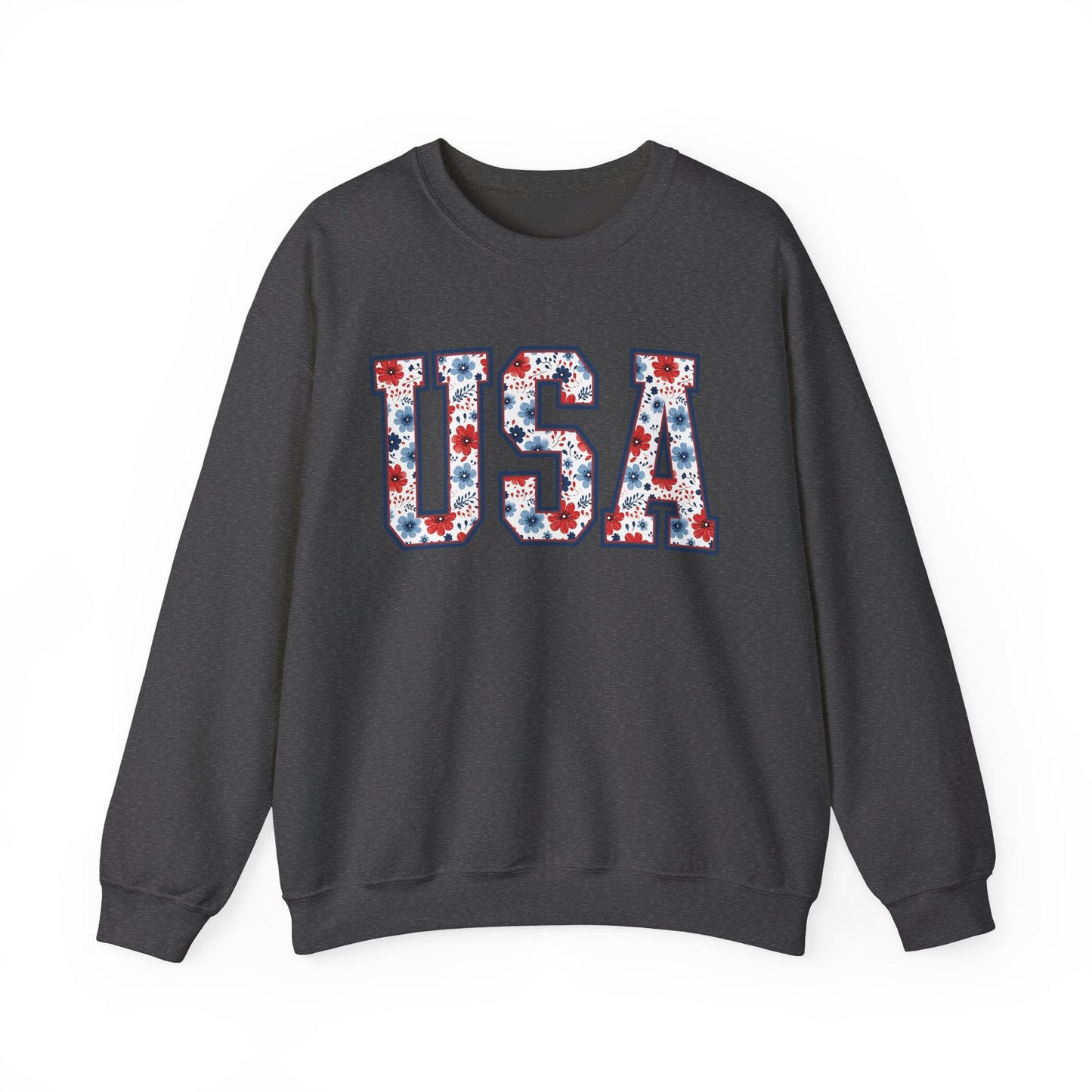 Floral USA  Vintage Americana Crewneck