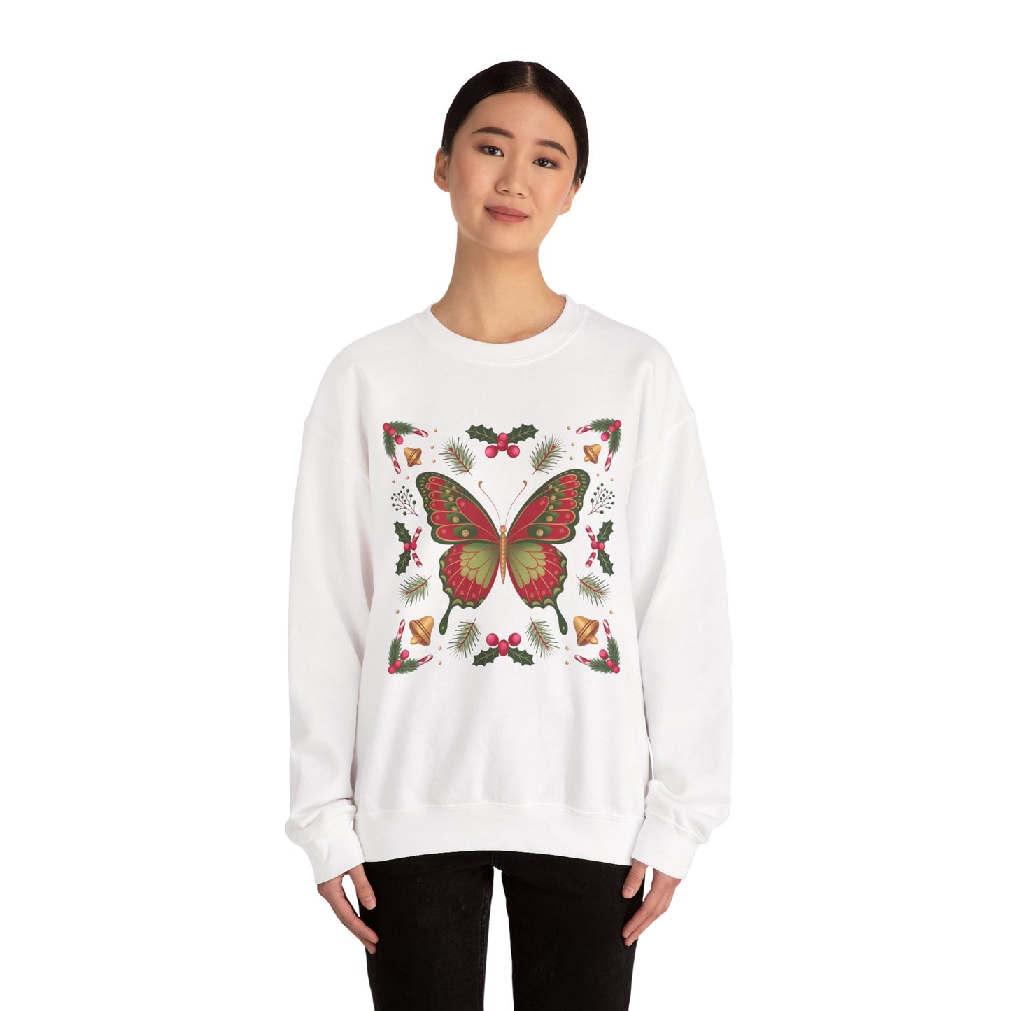 Holiday Butterfly Sweatshirt | Supported to Soar Collection | Cozy Christmas Pullover