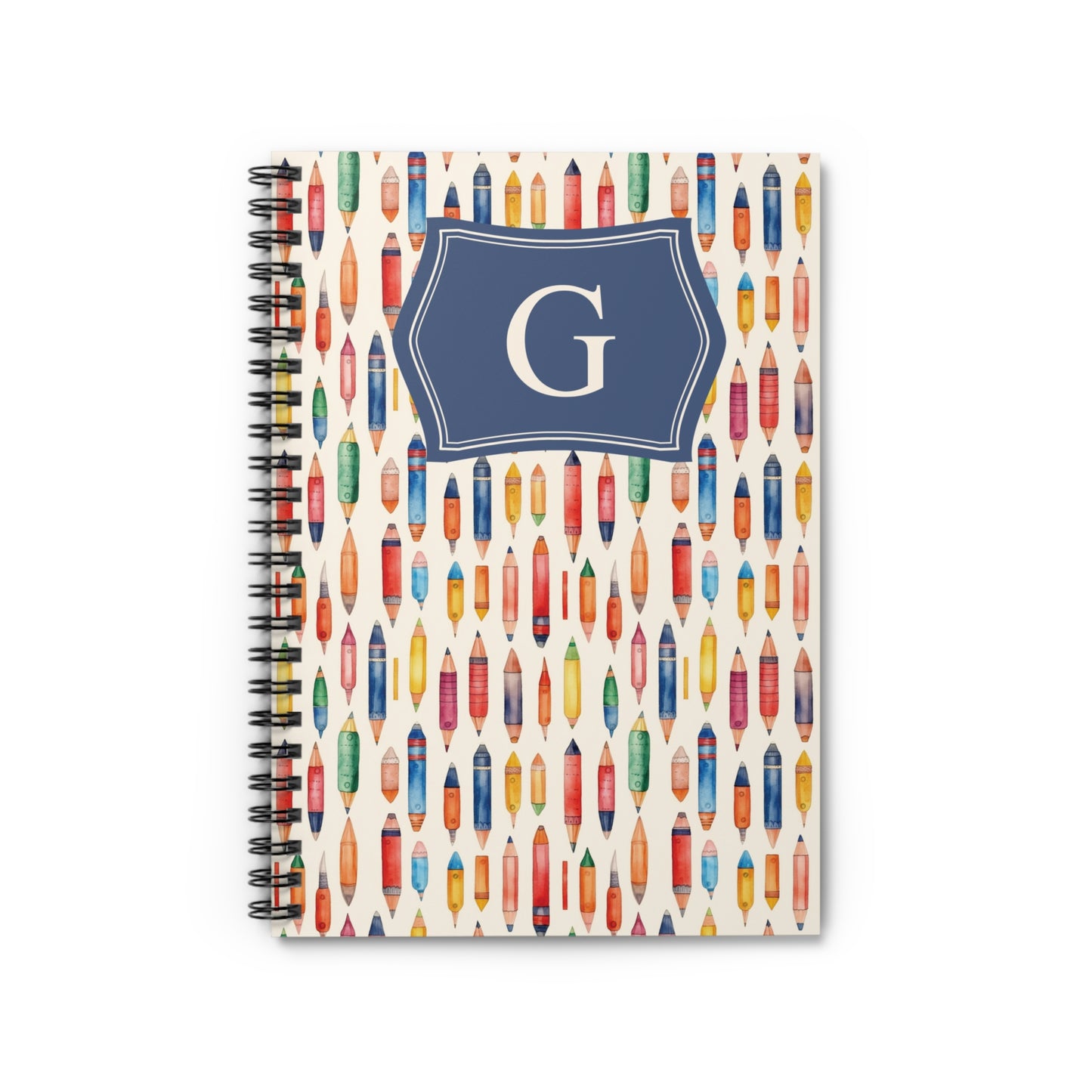 Personalized Pencil Pattern Spiral Notebook