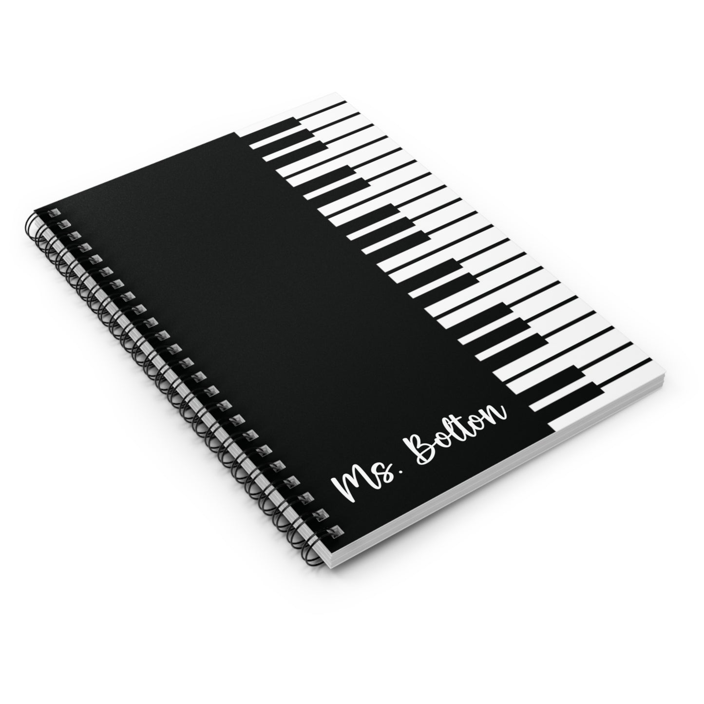 Personalized Piano Keys Spiral Notebook | Custom Music Teacher Appreciation Gift