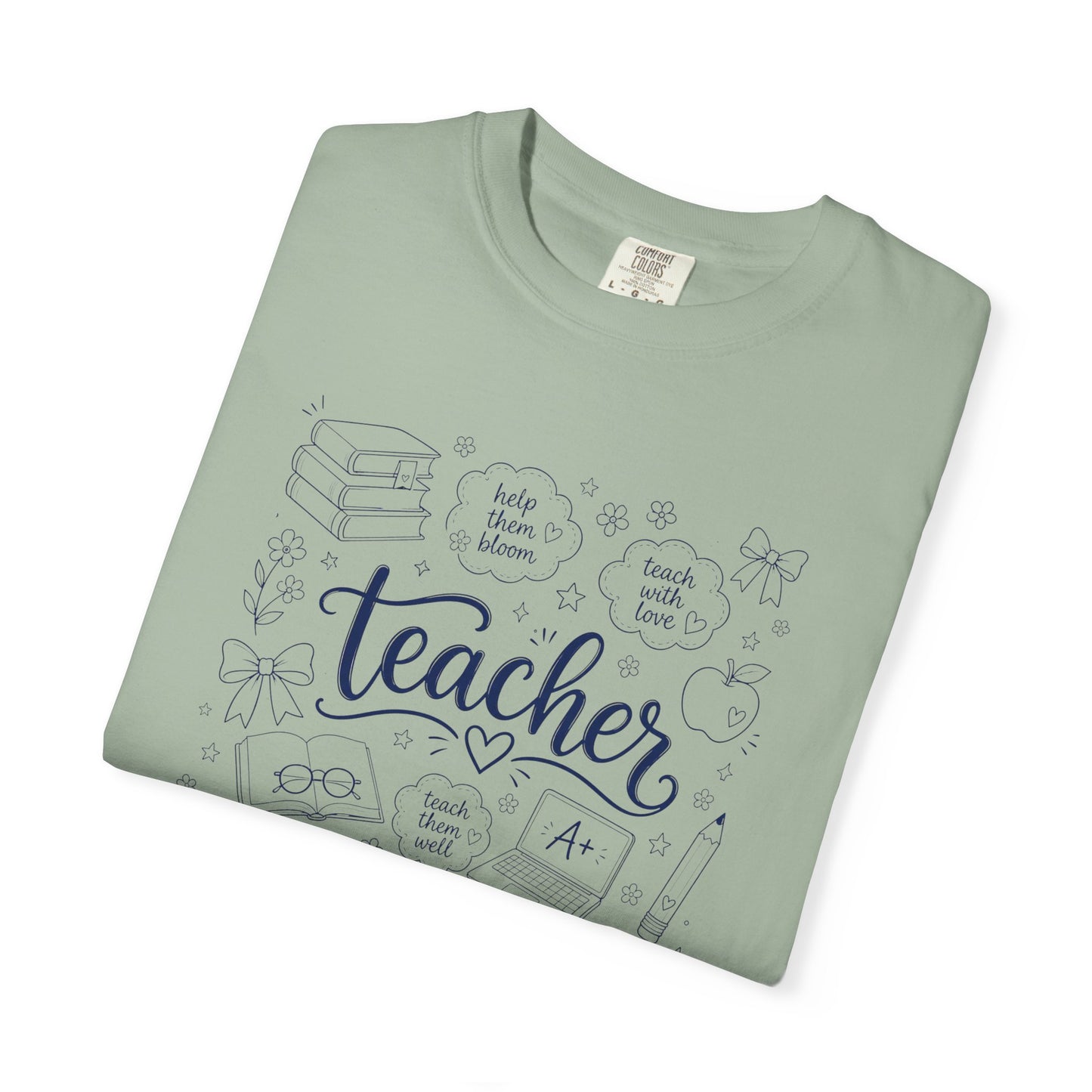 Teacher Comfort Colors® T-Shirt | Hand Drawn Teacher Graphic Tee