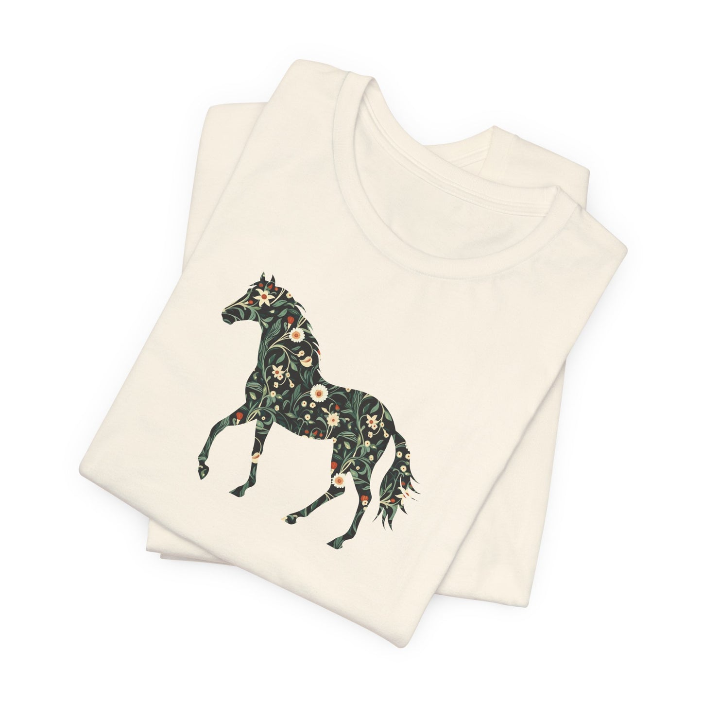 Floral Horse Short Sleeve T-Shirt - Green Vine