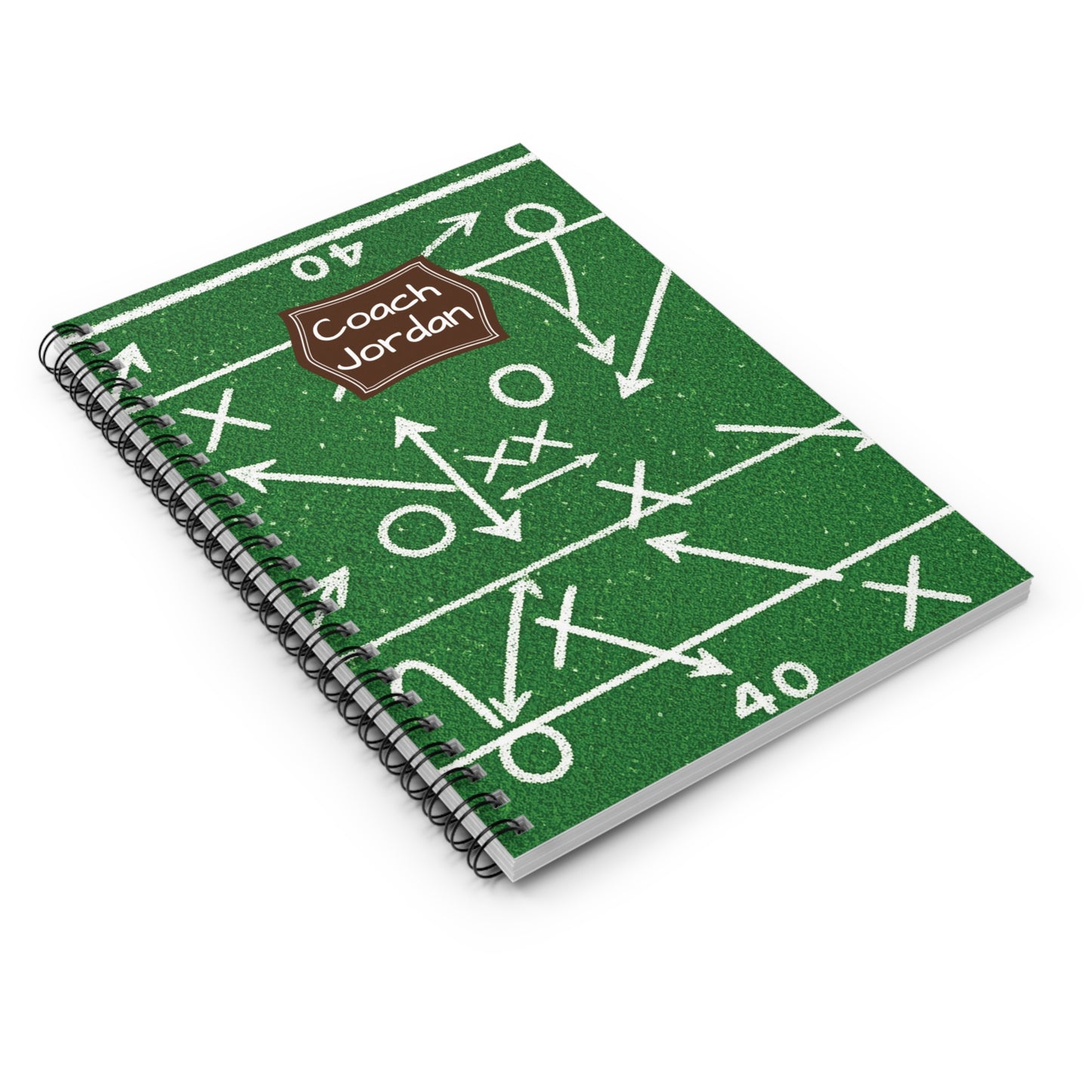 Personalized Football Playbook Spiral Notebook