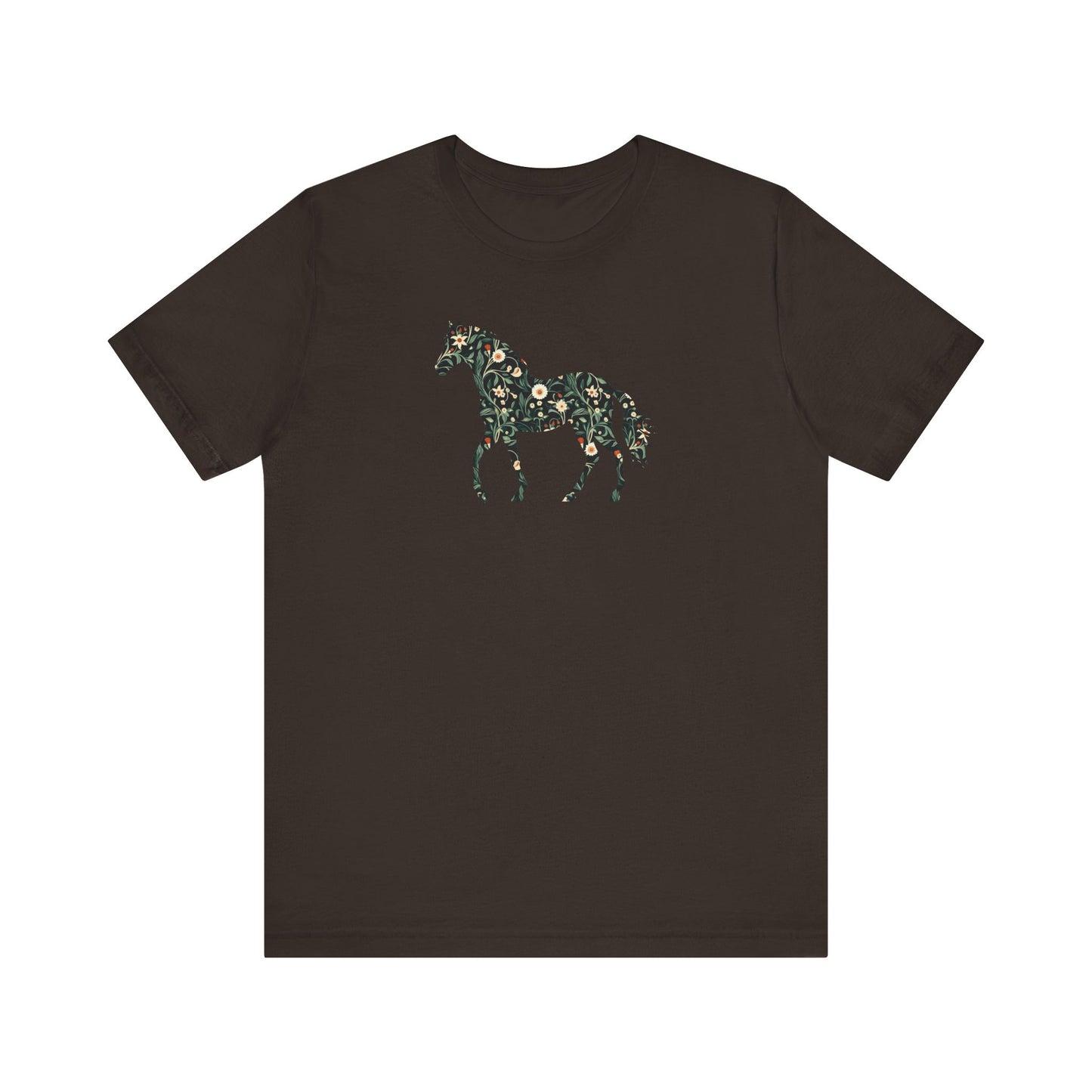 Floral Horse Short Sleeve T-Shirt - Green Vine