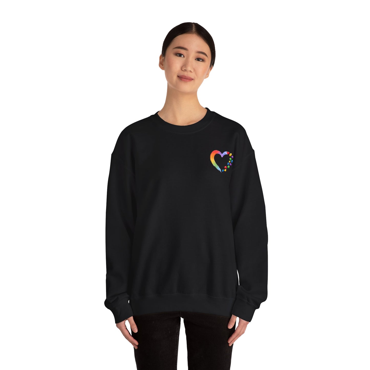 Autism Awareness Heart Sweatshirt | Neurodiversity Support Crewneck