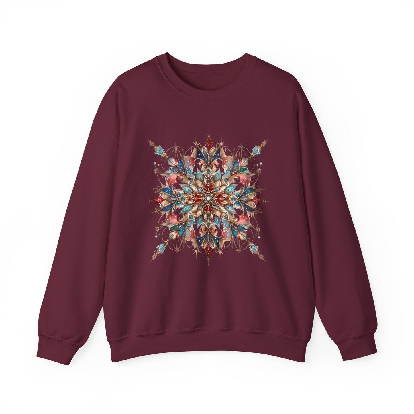 Frosted Radiance Snowflake Sweatshirt | The Anchored Bloom Winter’s Mosaic Collection