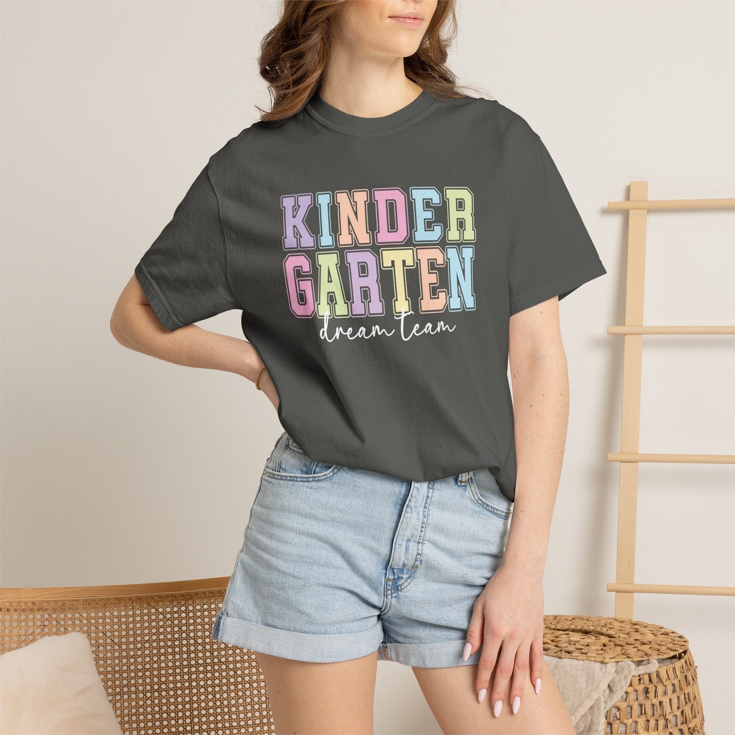 Kindergarten Dream Team Comfort Colors® Teacher Shirt | Grade Level Teacher T-Shirt