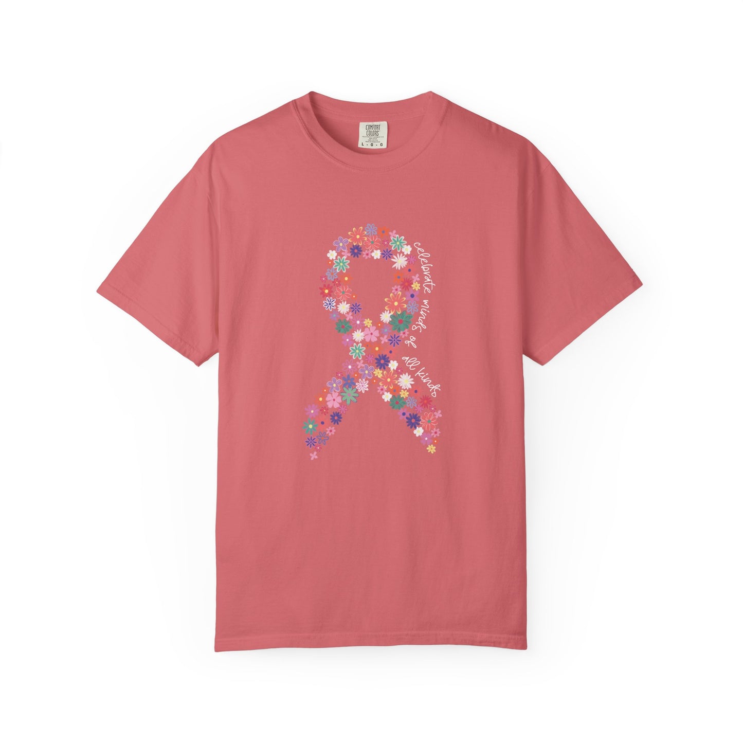 Minds of All Kinds T Shirt | Autism Awareness Floral Ribbon Tee | Comfort Colors Neurodiversity Inclusion