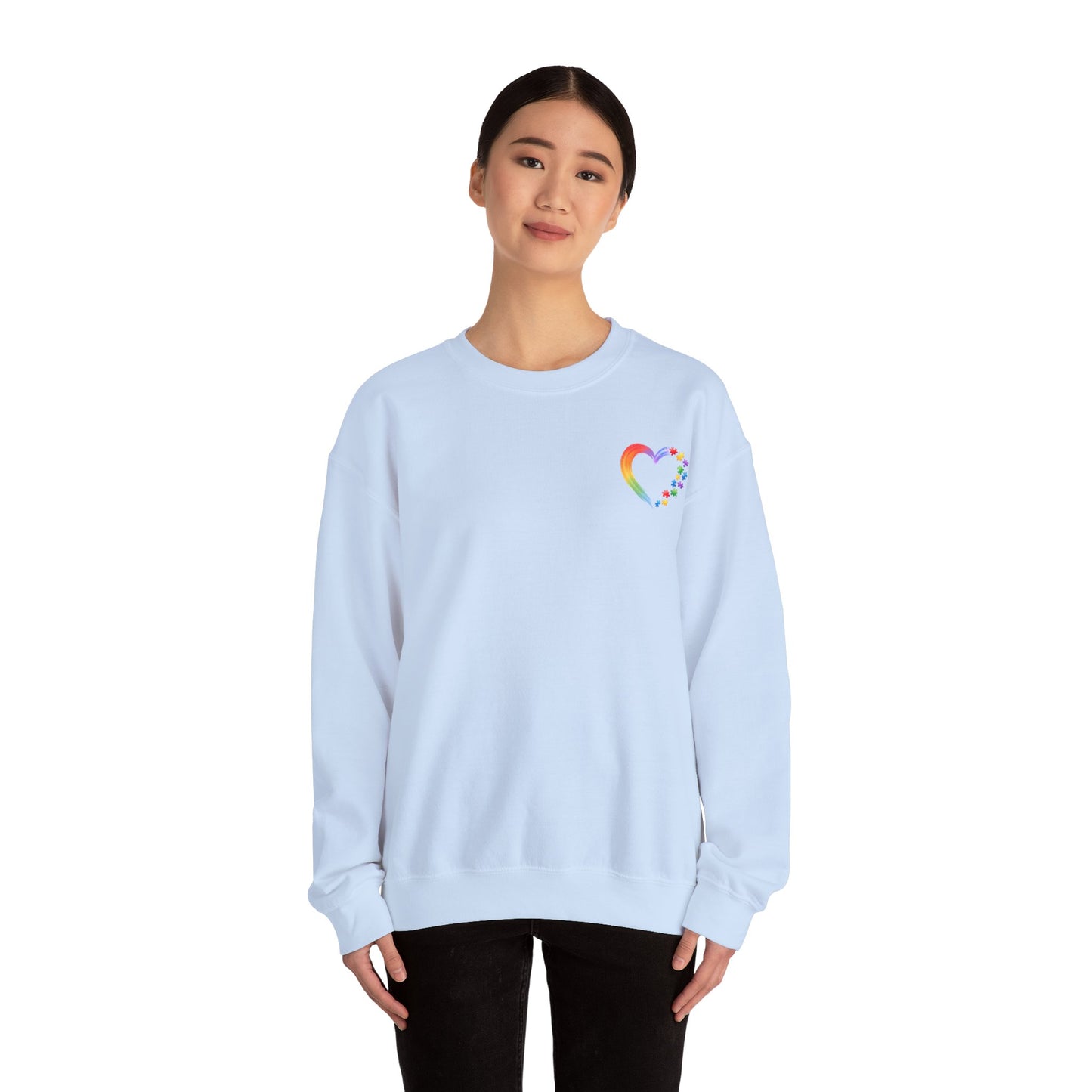 Autism Awareness Heart Sweatshirt | Neurodiversity Support Crewneck