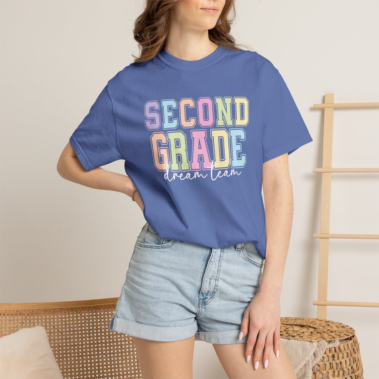 Second Grade Dream Team Comfort Colors® Teacher Shirt | Grade Level Teacher T-Shirt