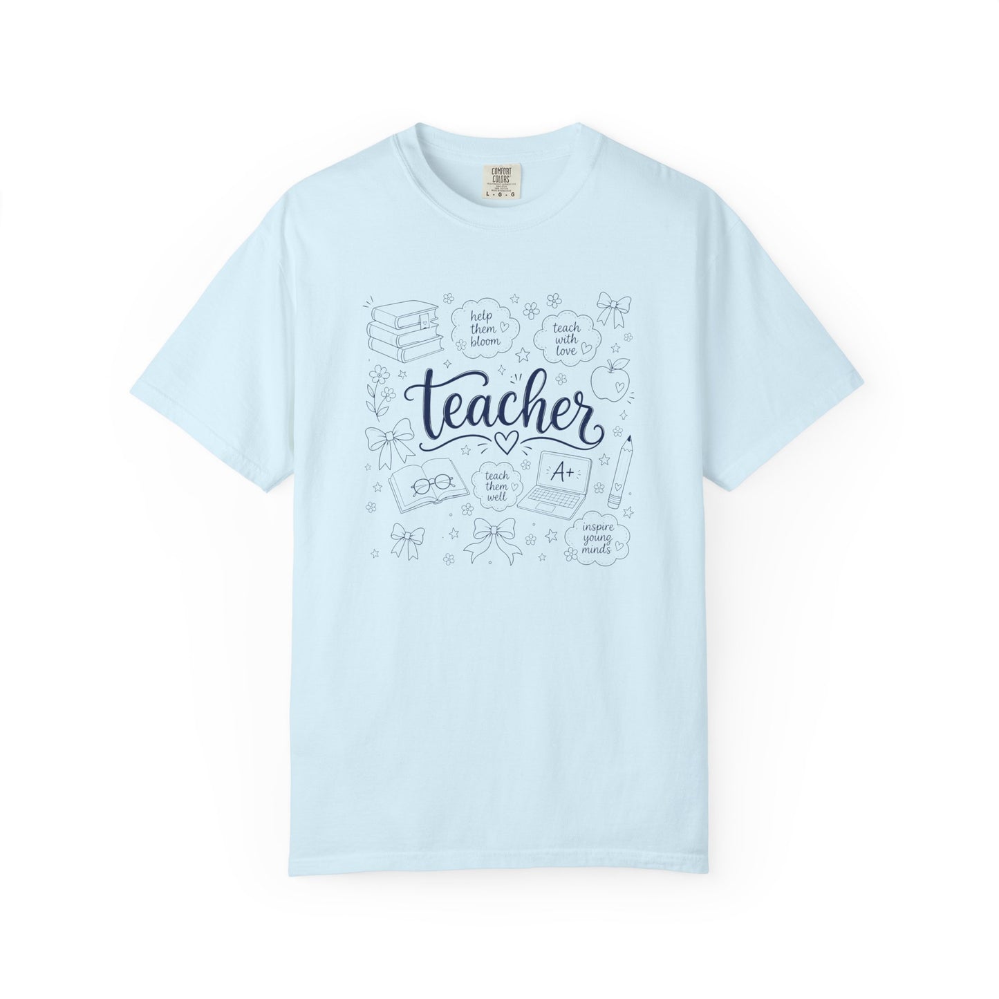 Teacher Comfort Colors® T-Shirt | Hand Drawn Teacher Graphic Tee
