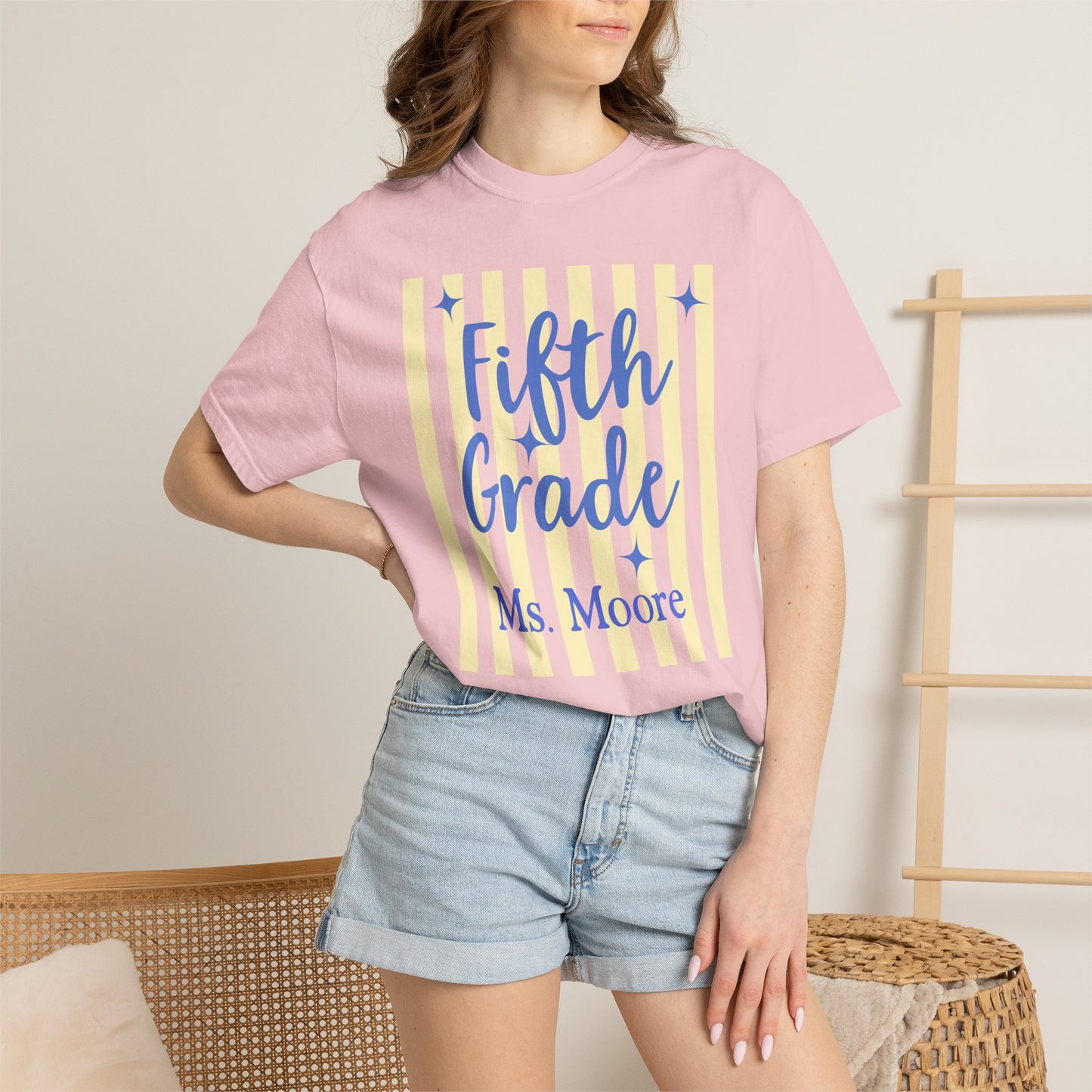 Personalized Fifth Grade Teacher Shirt | Custom Matching Fifth Grade Teacher Comfort Colors T-Shirt