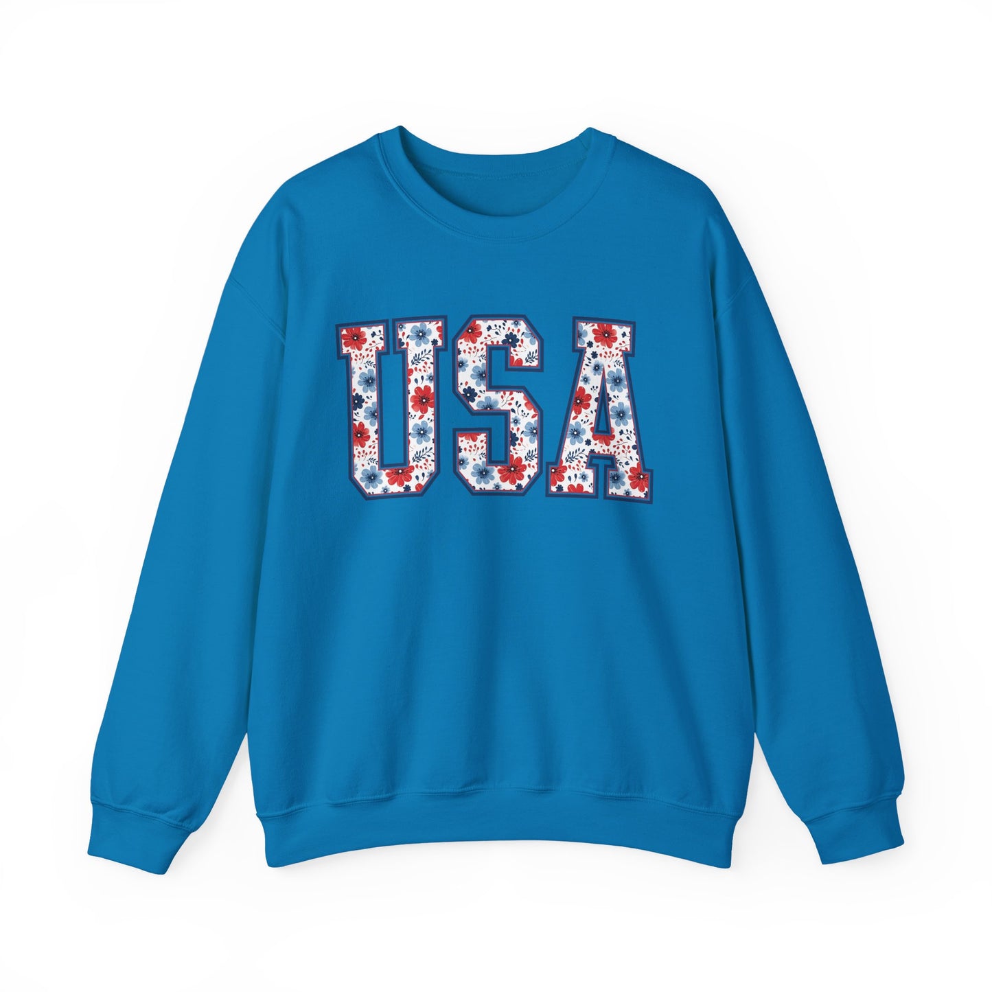 Floral USA  Vintage Americana Crewneck