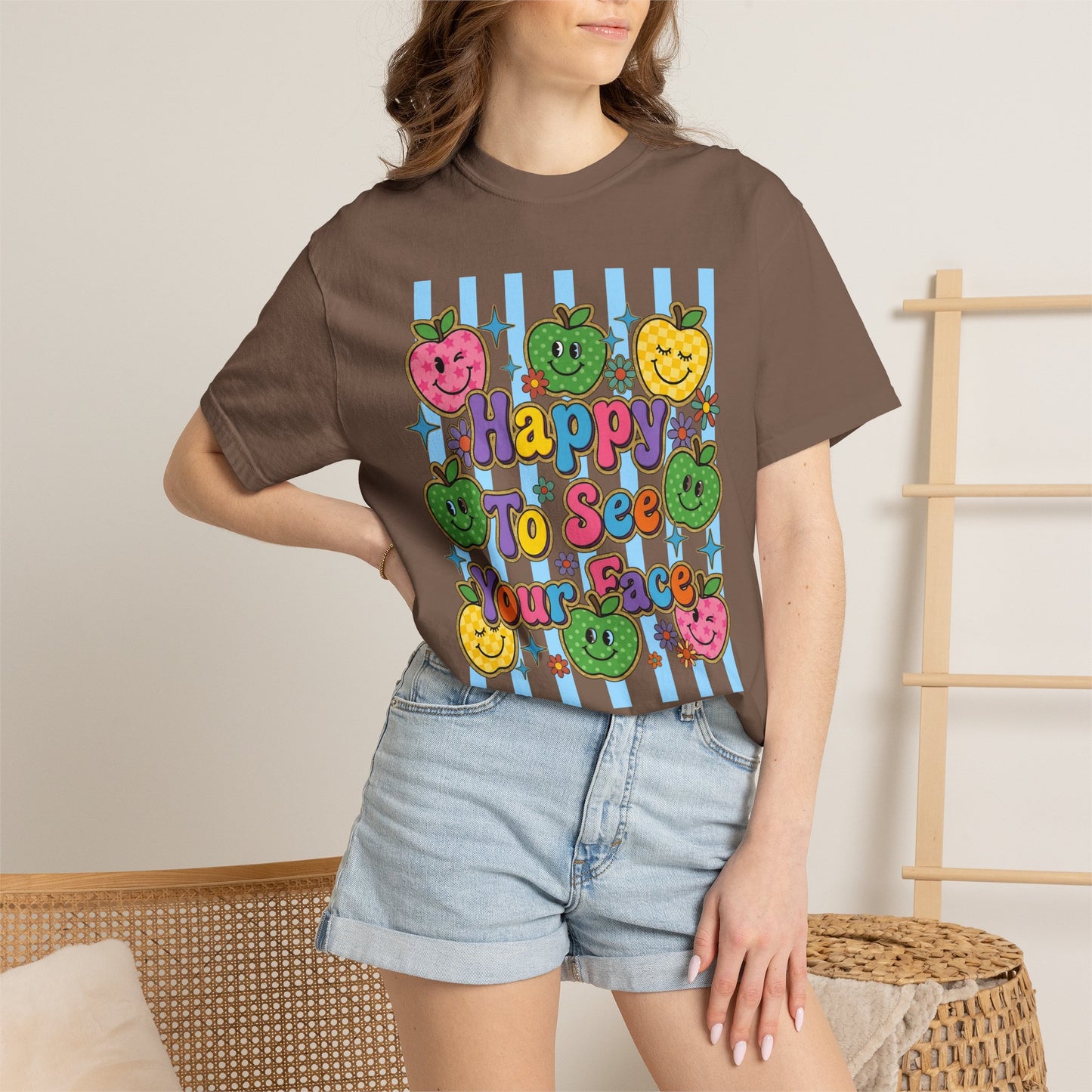 Happy To See Your Face Teacher Shirt |  Retro Comfort Colors Back to School Shirt