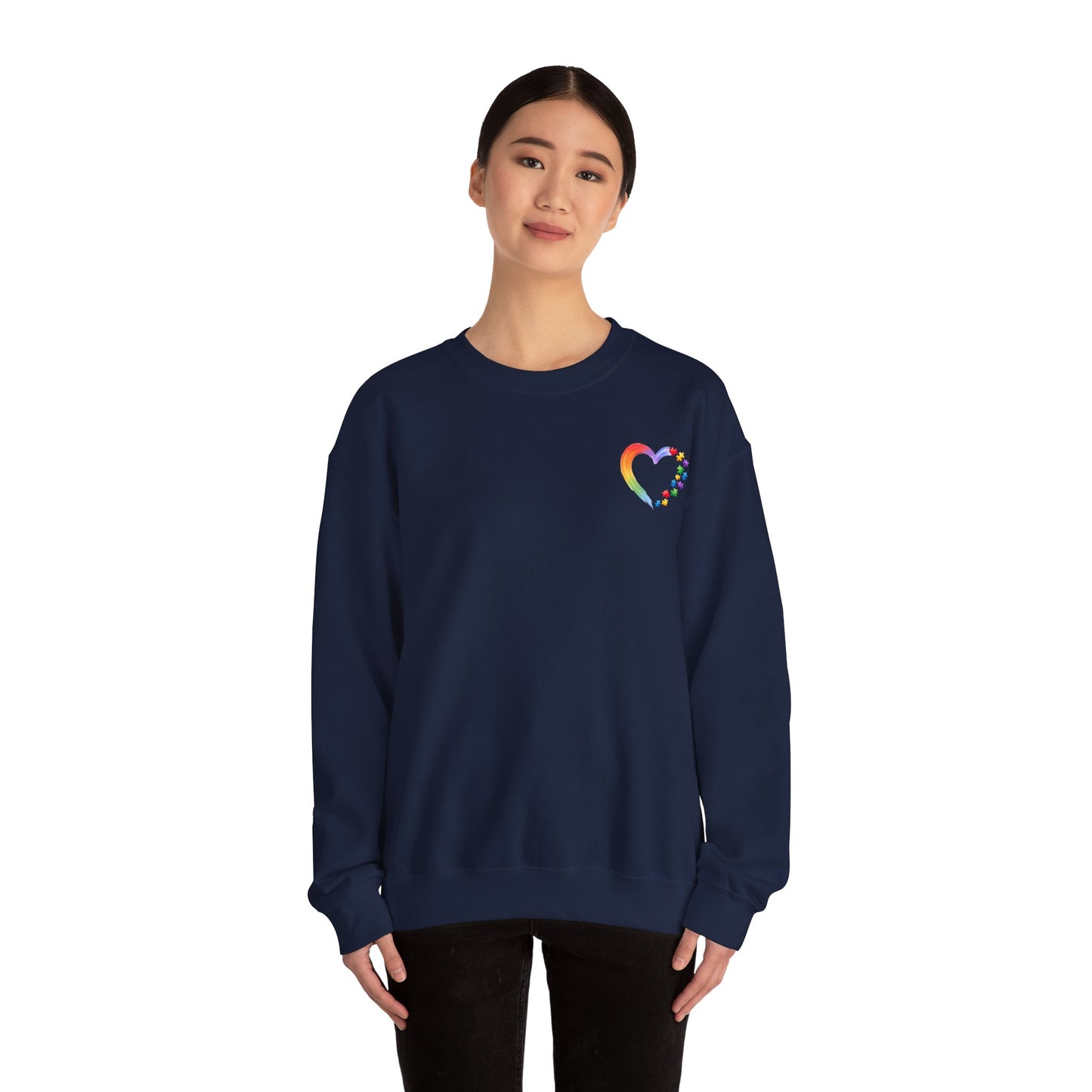 Autism Awareness Heart Sweatshirt | Neurodiversity Support Crewneck