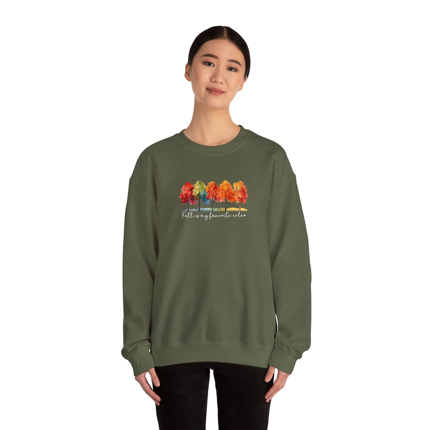 Fall Is My Favorite Color Sweatshirt | Watercolor Trees Crewneck
