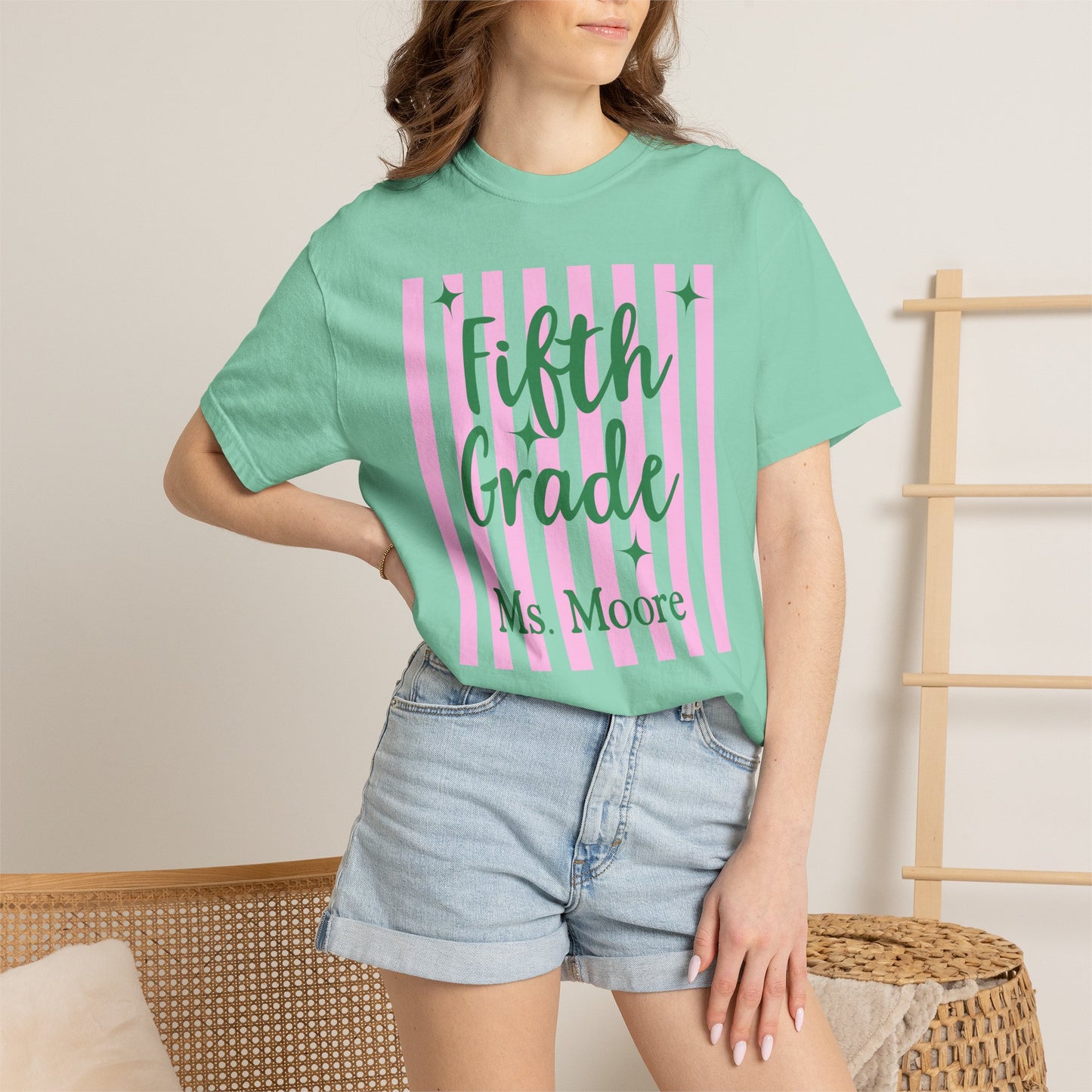 Personalized Fifth Grade Teacher Shirt | Custom Matching Fifth Grade Teacher Comfort Colors T-Shirt