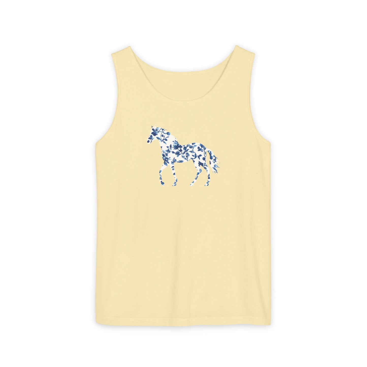 Floral Horse Tank - Blue Vines