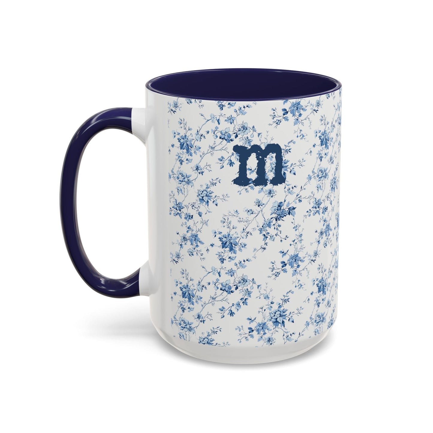 Personalized Floral Initial Mug | Custom Name Ceramic Mug in Pink, Green, or Blue | 11oz or 15oz