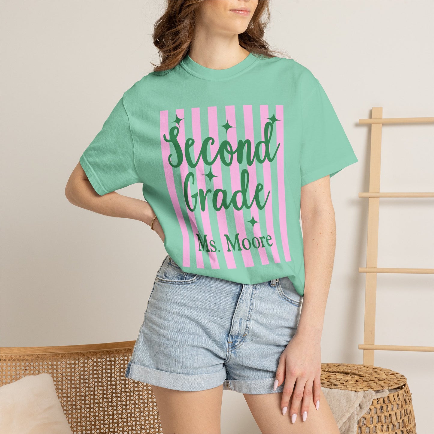 Personalized Second Grade Teacher Shirt | Custom Matching Second Grade Teacher Comfort Colors T-Shirt